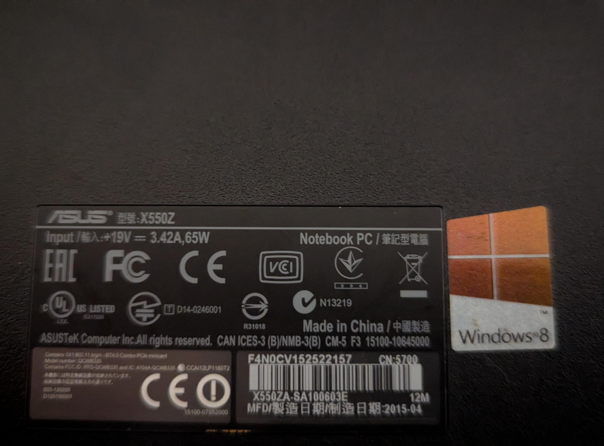 Asus X550ZA 15.6" AMD Powered Laptop Works but.....(read)