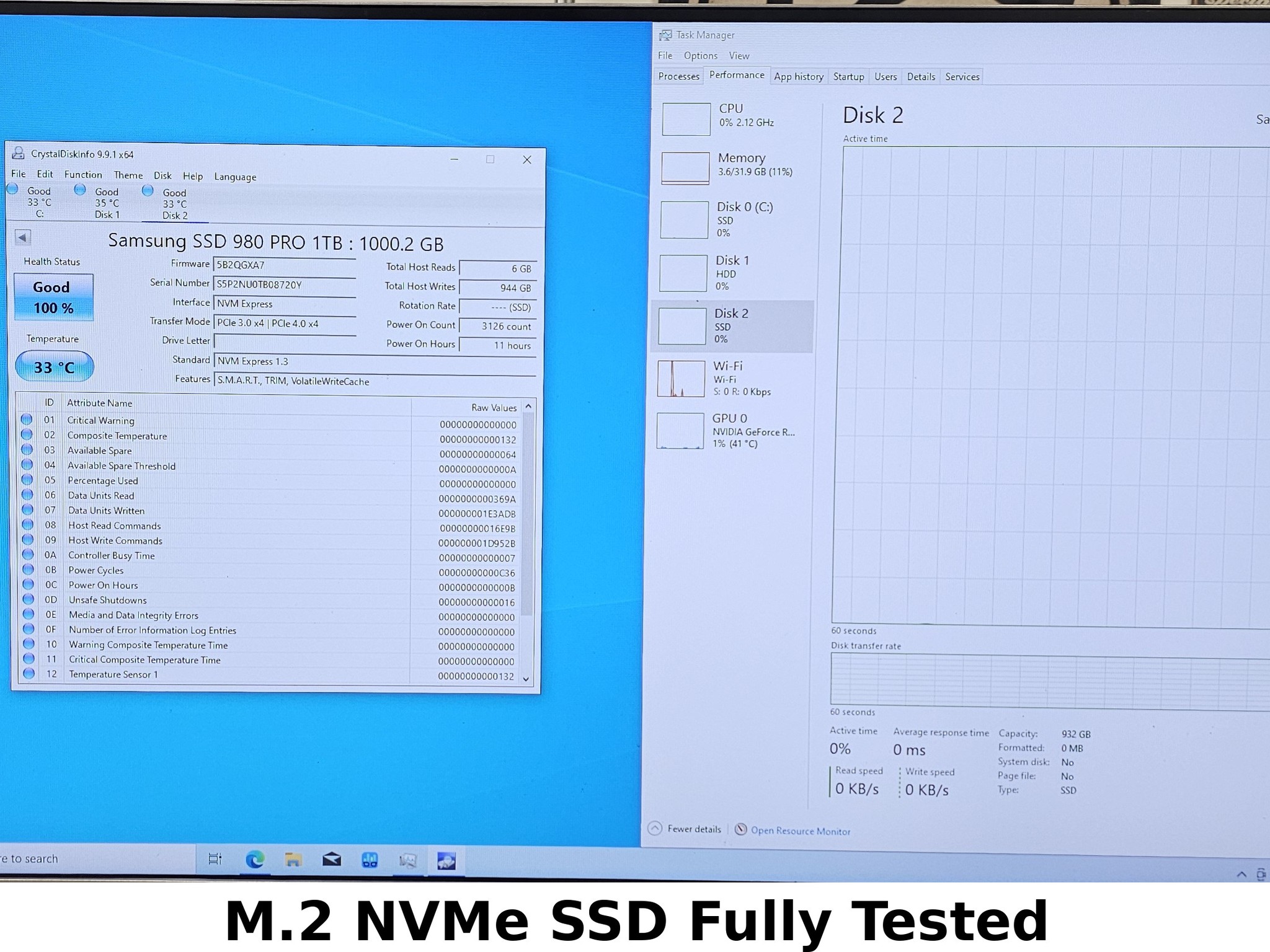 1TB NVMe M.2 SSD Samsung 980 PRO