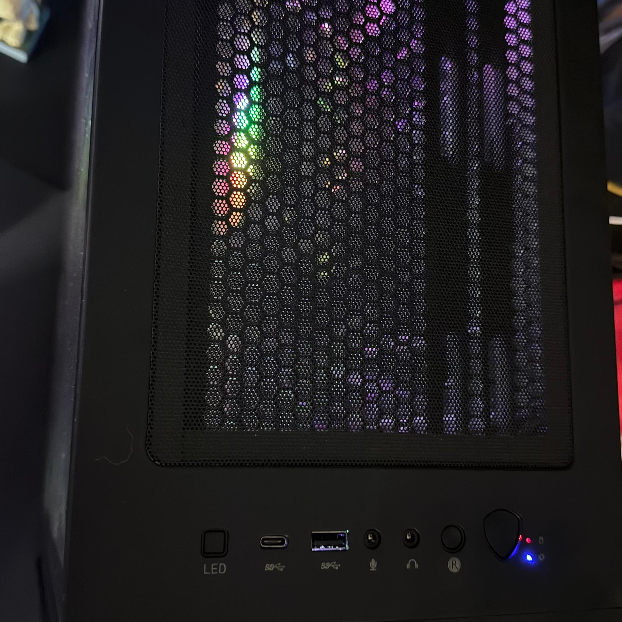 Gaming PC, All Black, RGB Fans, Glass Panel