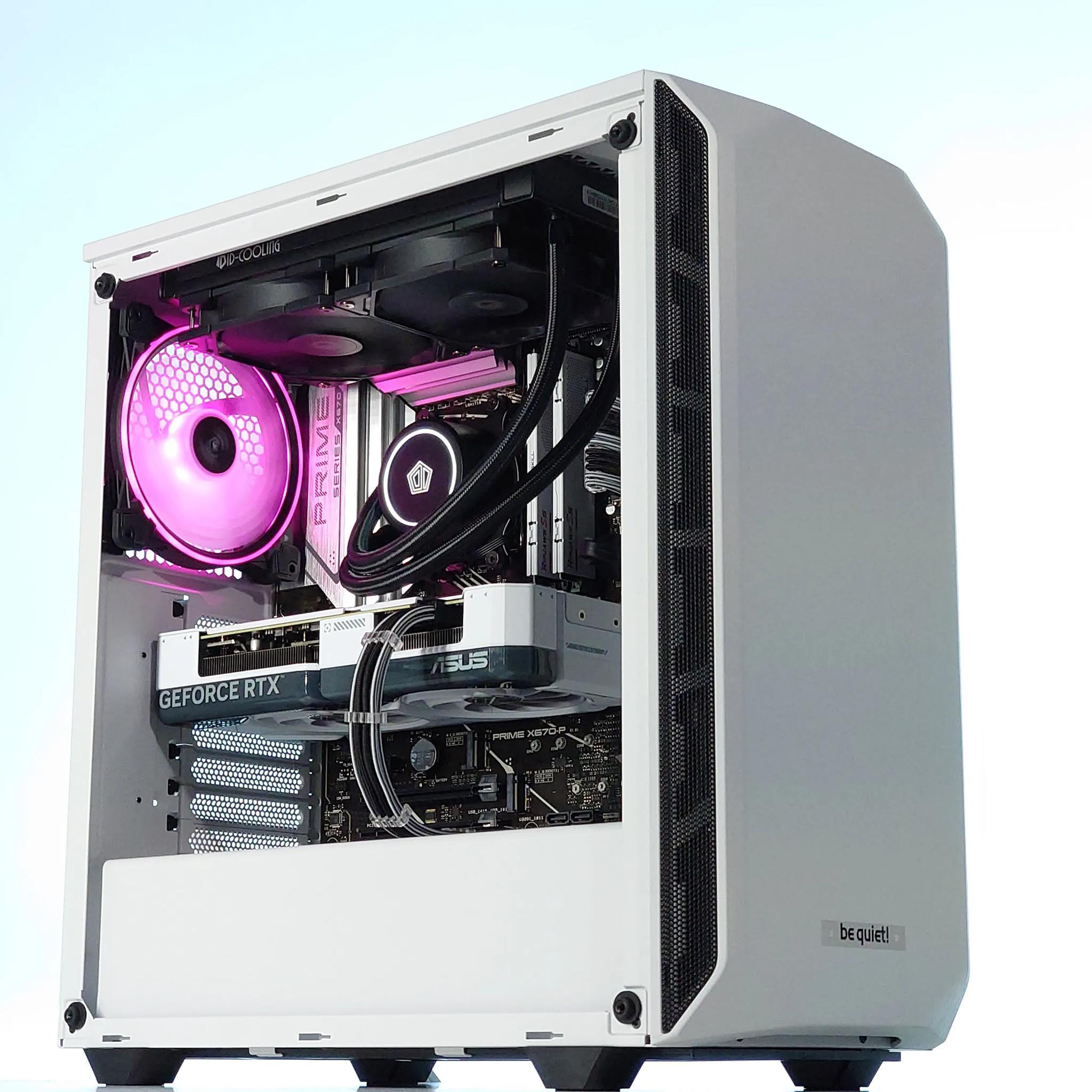 🤍🩷Liquid Cooled Gaming PC🏁Nvidia RTX 4060 8GB🏁AMD Ryzen 5 7500F🏁32GB DDR5 Ram🏁1TB NVME SSD