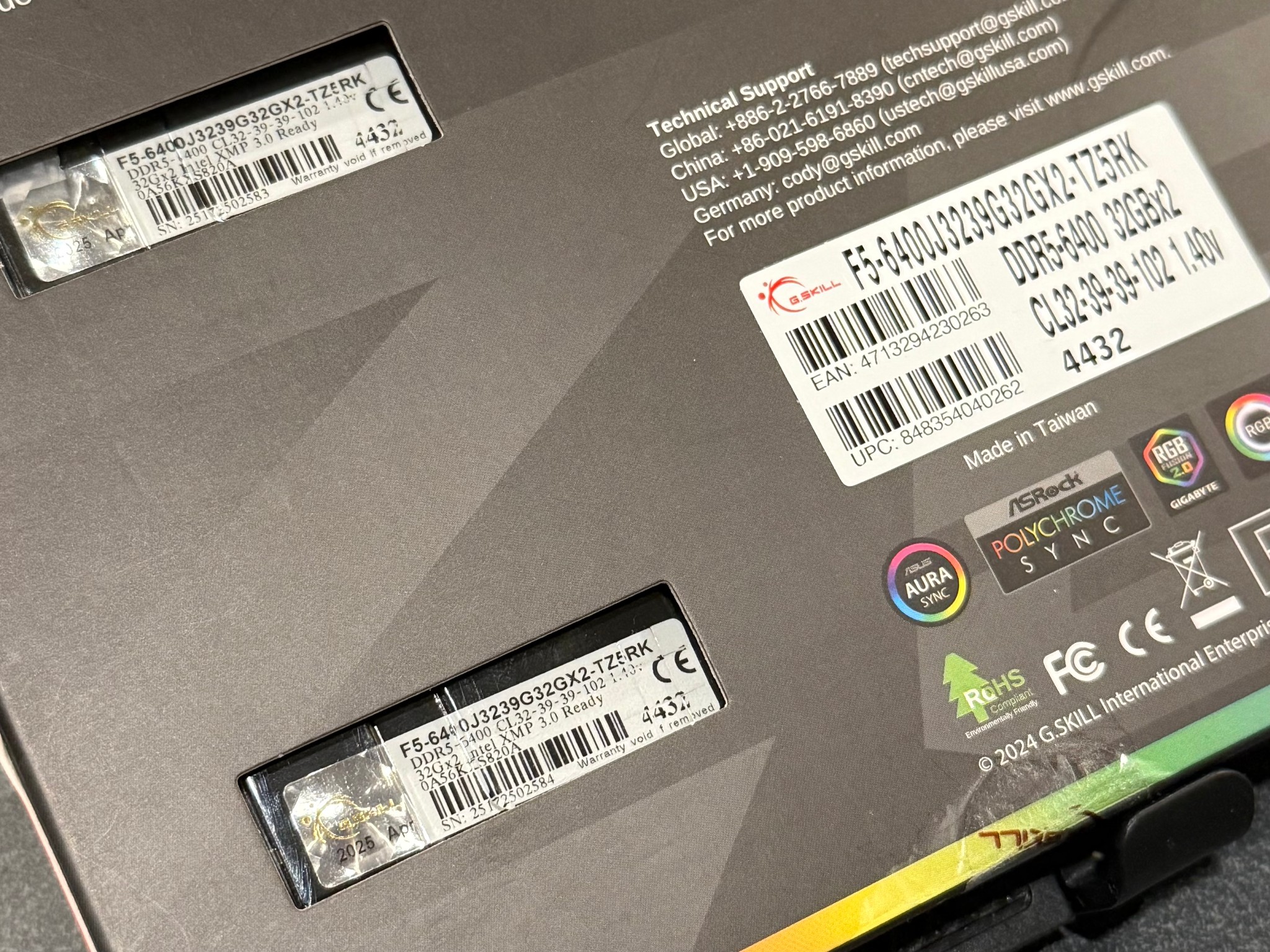 Tested 64GB 6400MHz CL32 Black G.Skill Trident Z5 RGB (2x32GB) DDR5 RAM