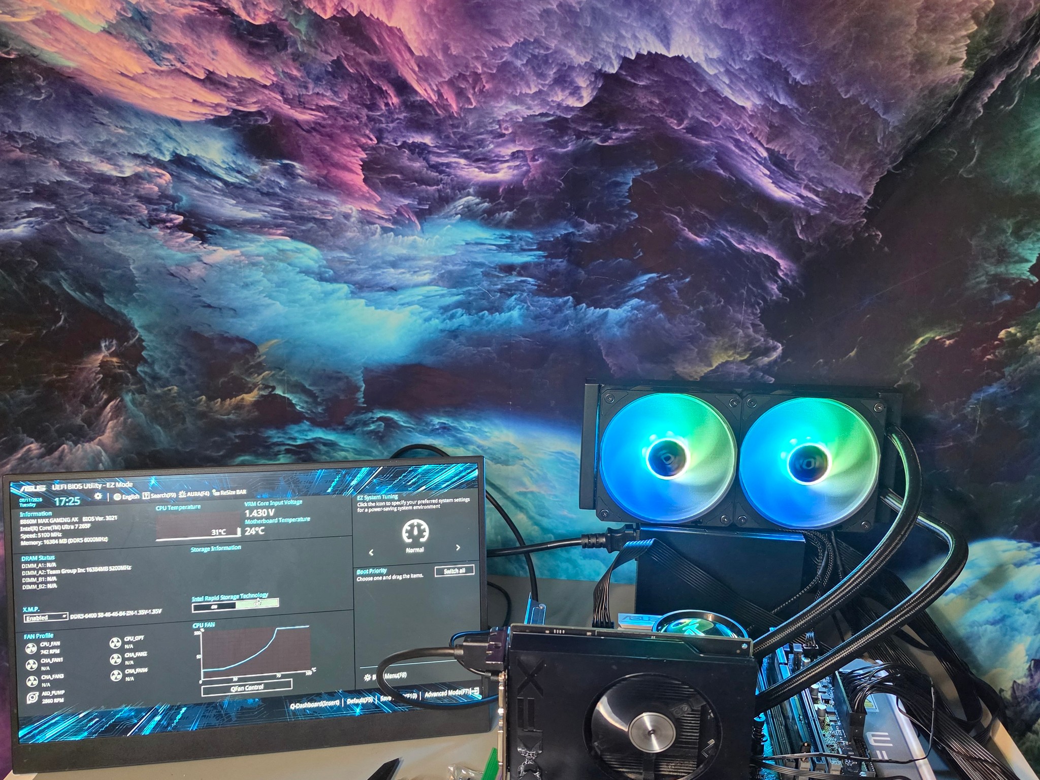 Intel Core Ultra 265f + ASUS B860M MAX GAMING AX + 240MM AIO