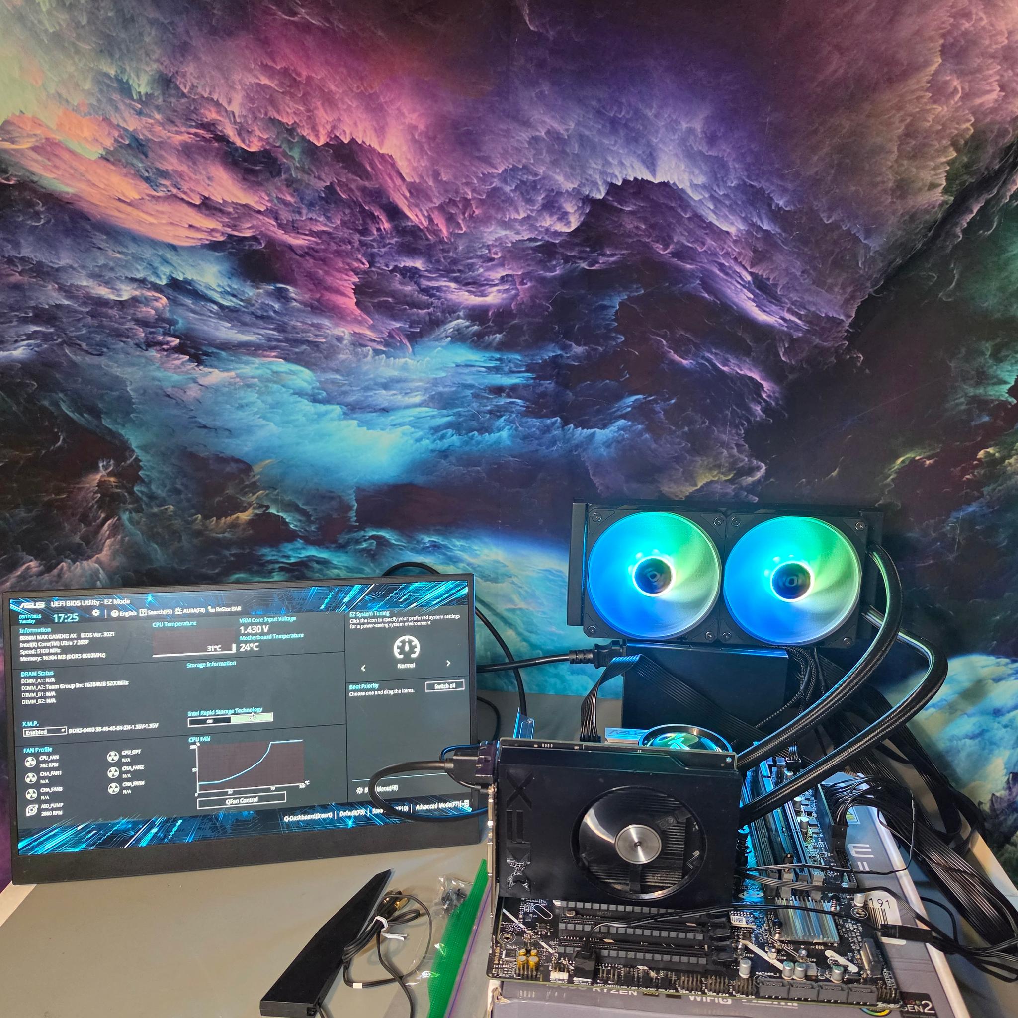 Intel Core Ultra 265f + ASUS B860M MAX GAMING AX + 240MM AIO