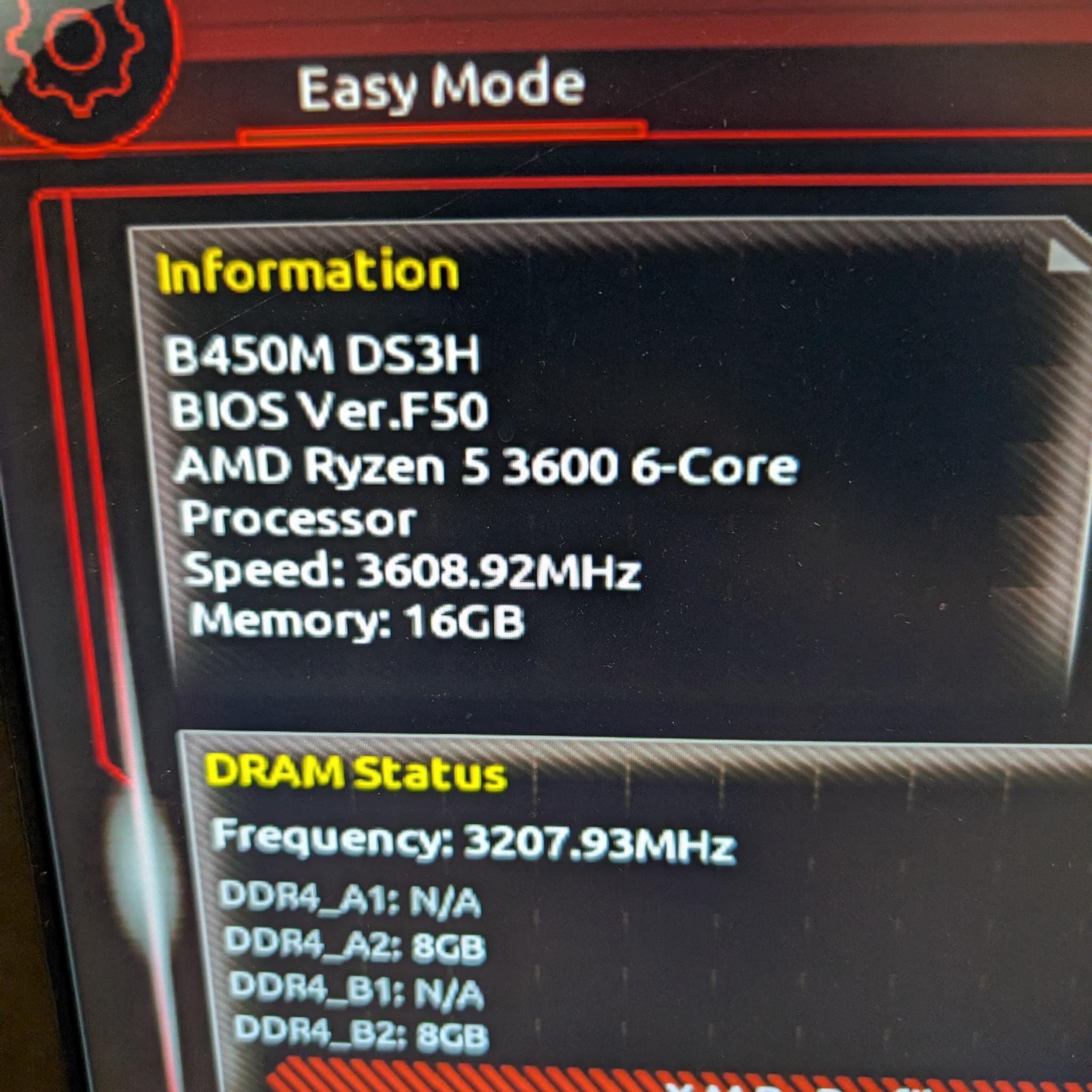 Gigabyte B450M DS3H + AMD Ryzen 5 3600