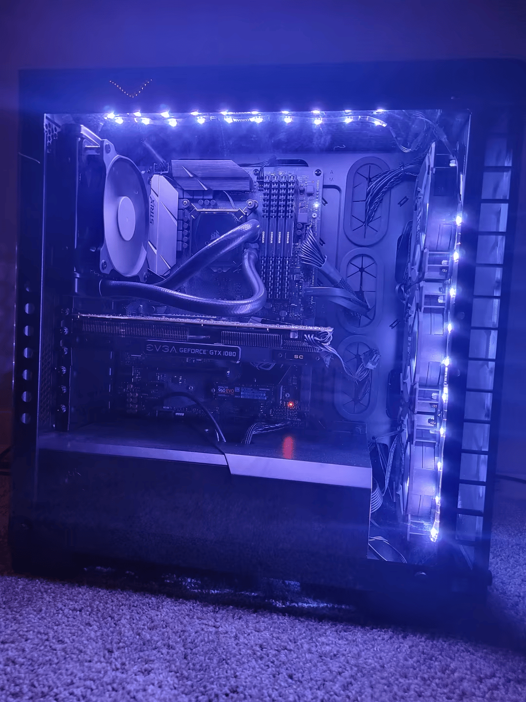 intel core i5 7600k + EVGA SC GTX 1080. Bang for your buck RGB build 