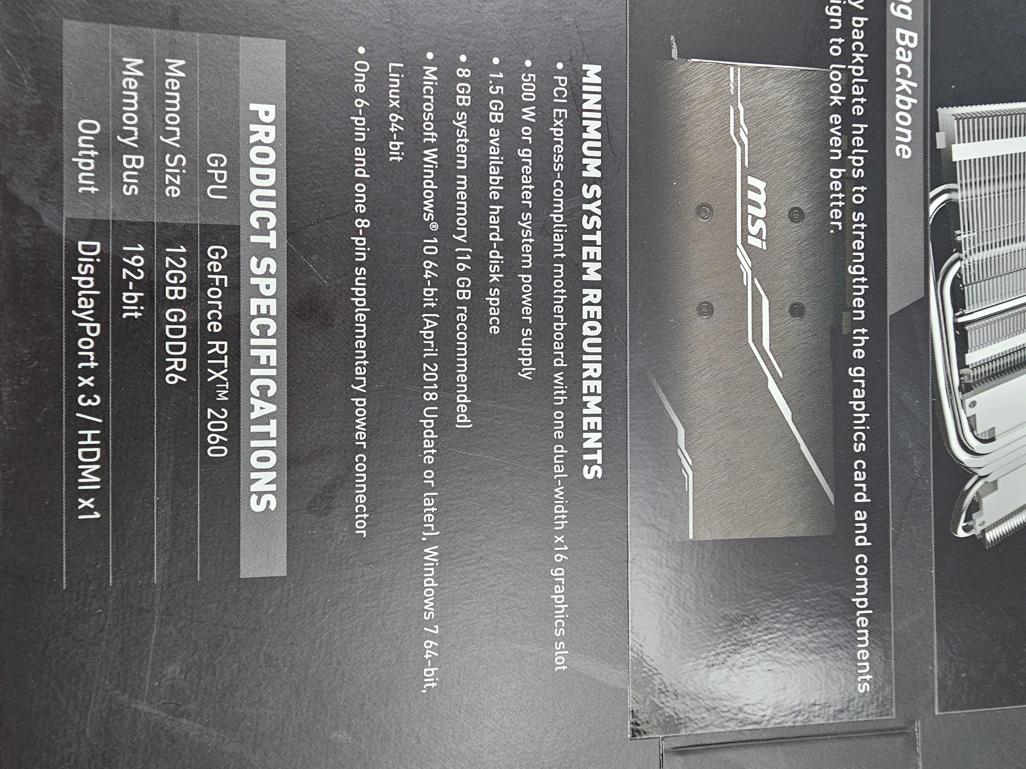 MSI GeForce RTX 2060 VENTUS GP 12G OC