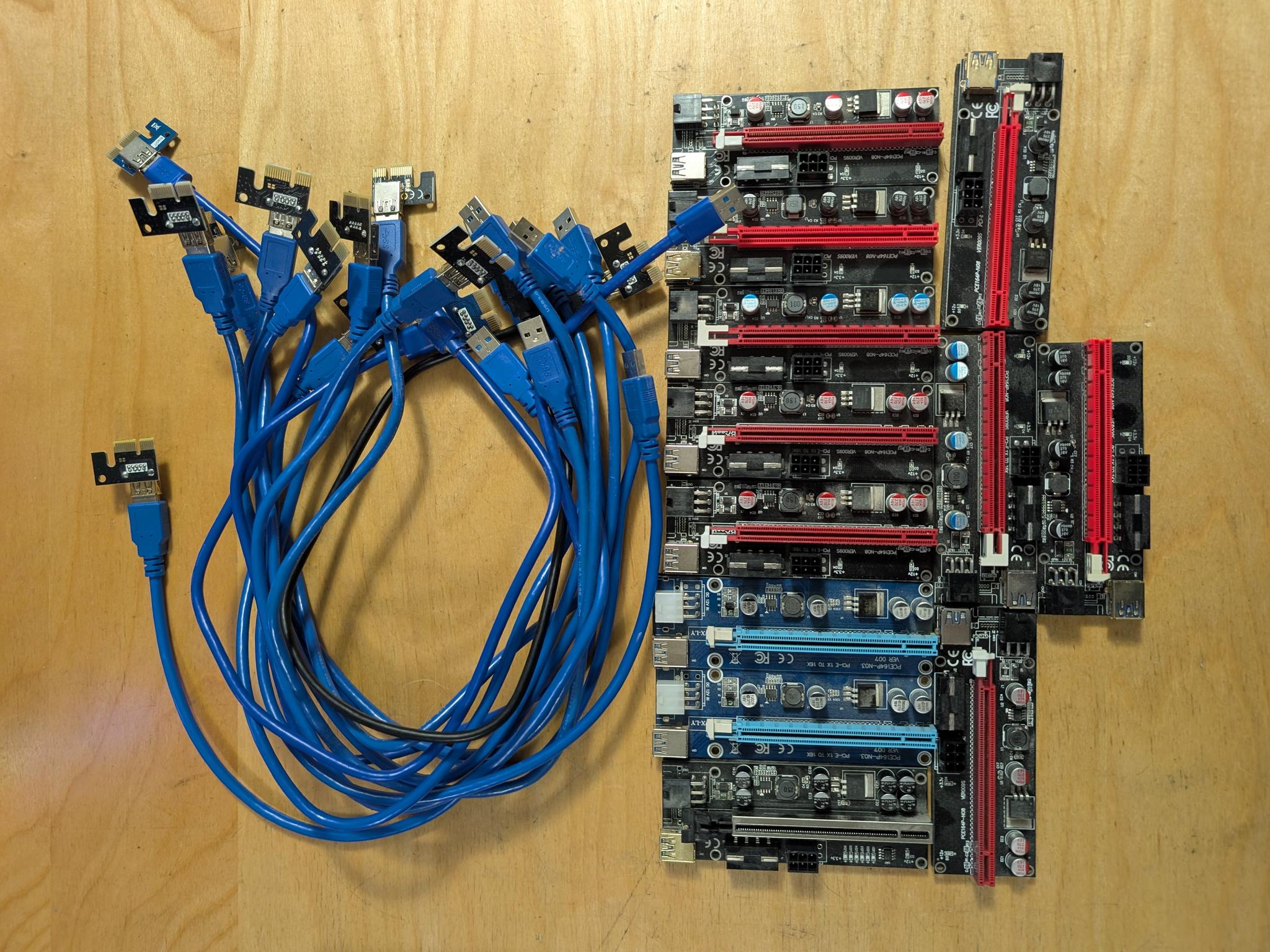 Crypto mining risers + cables