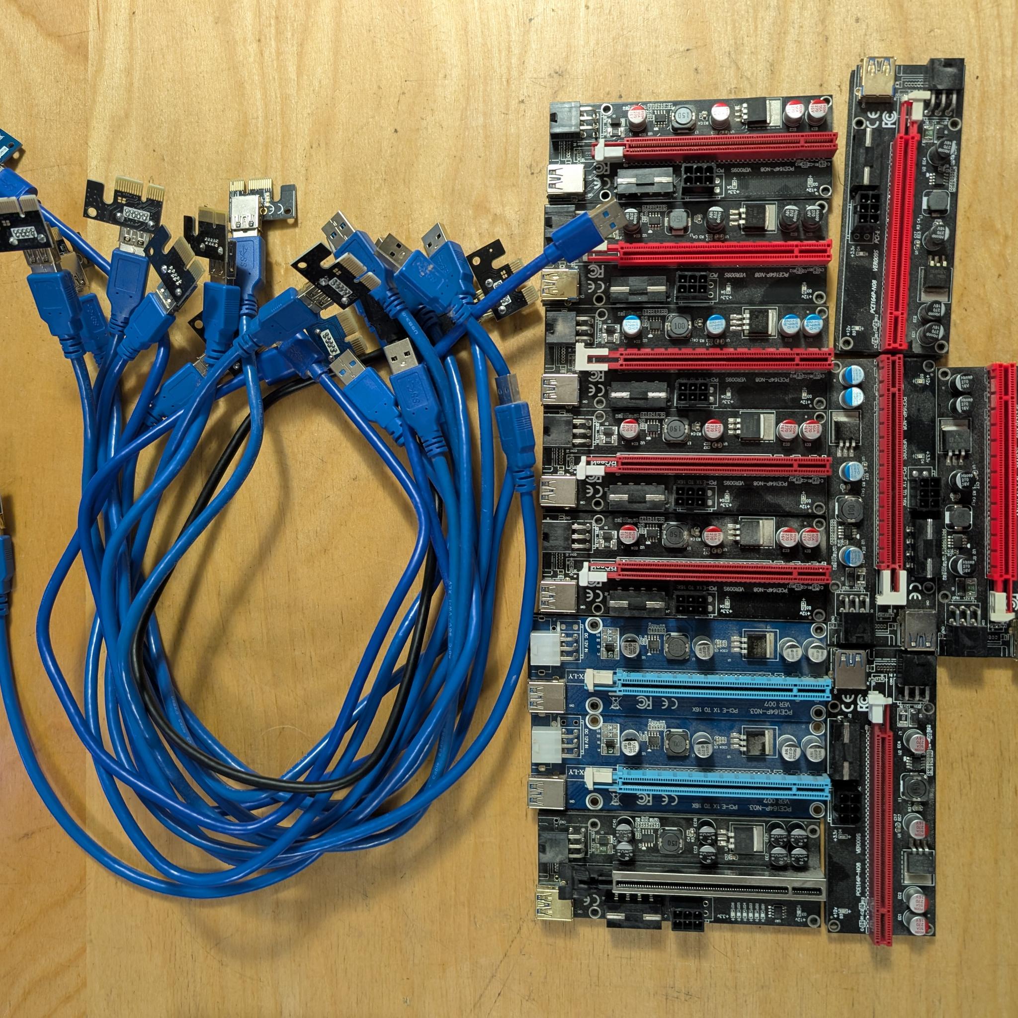 Crypto mining risers + cables