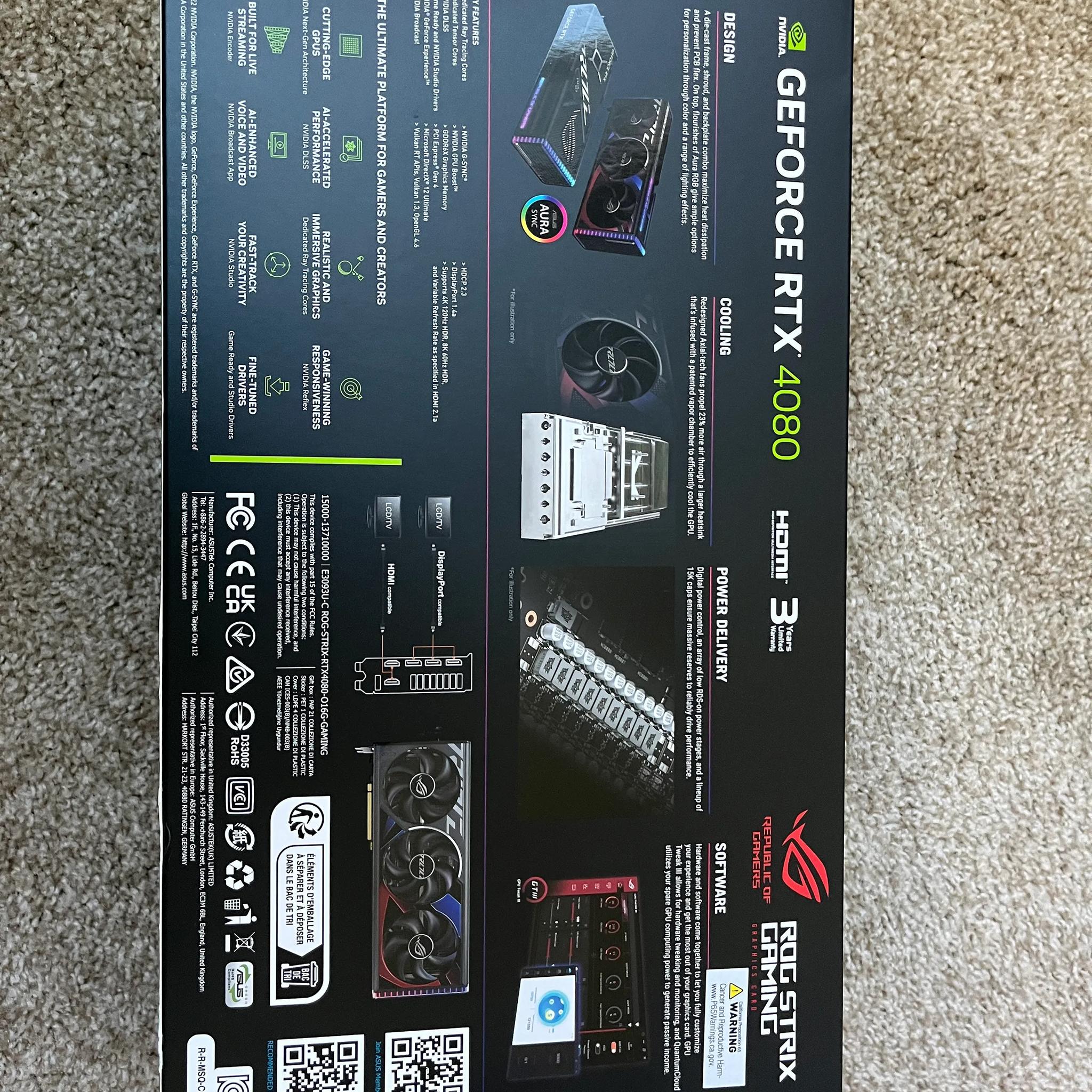 ASUS ROG Strix 4080 OC Gaming GPU – Like New - Ready to ship