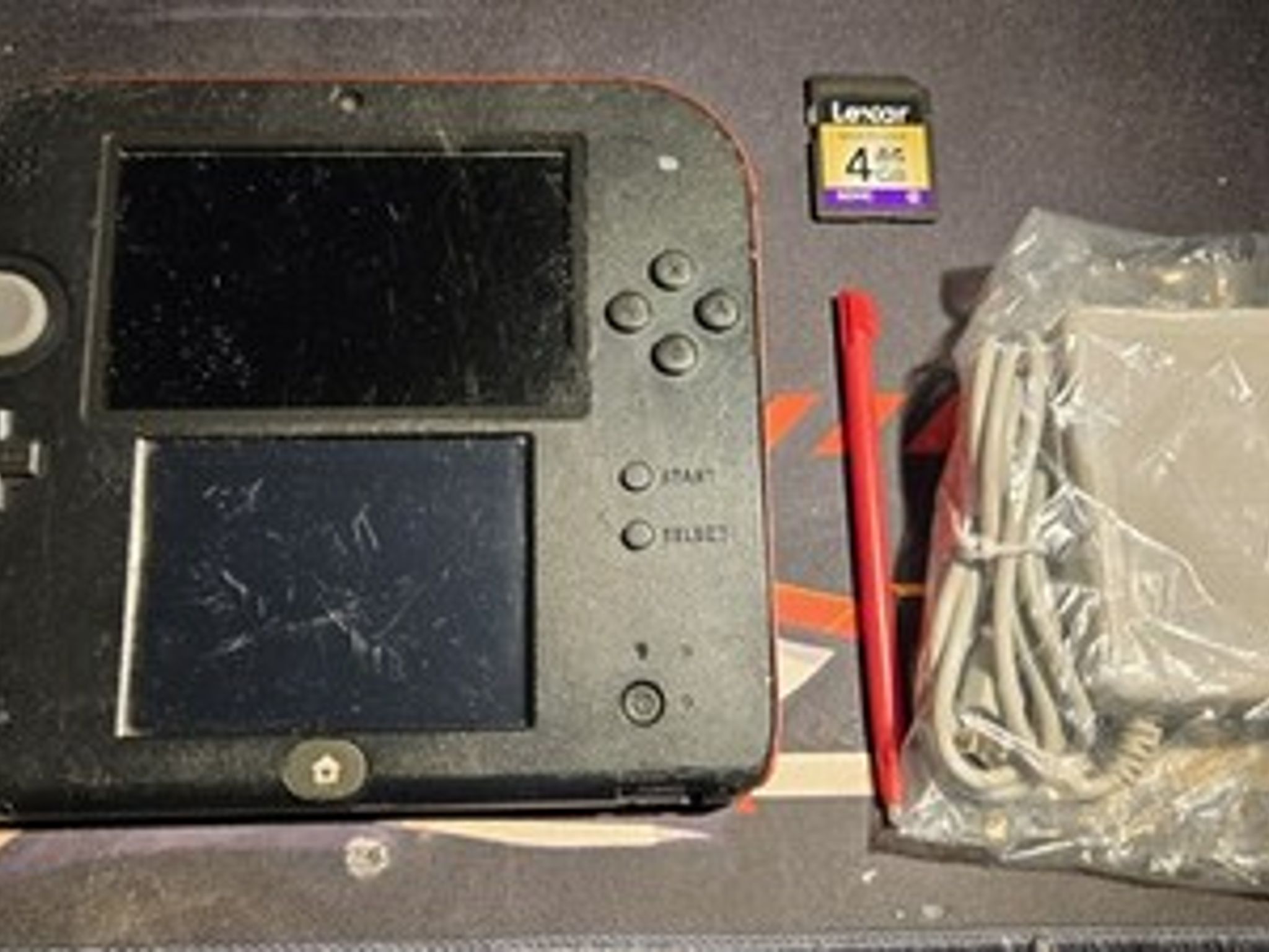 CUSTOM USED Nintendo 2DS Black/Red Handheld Console, Yo-Kai Watch Edition