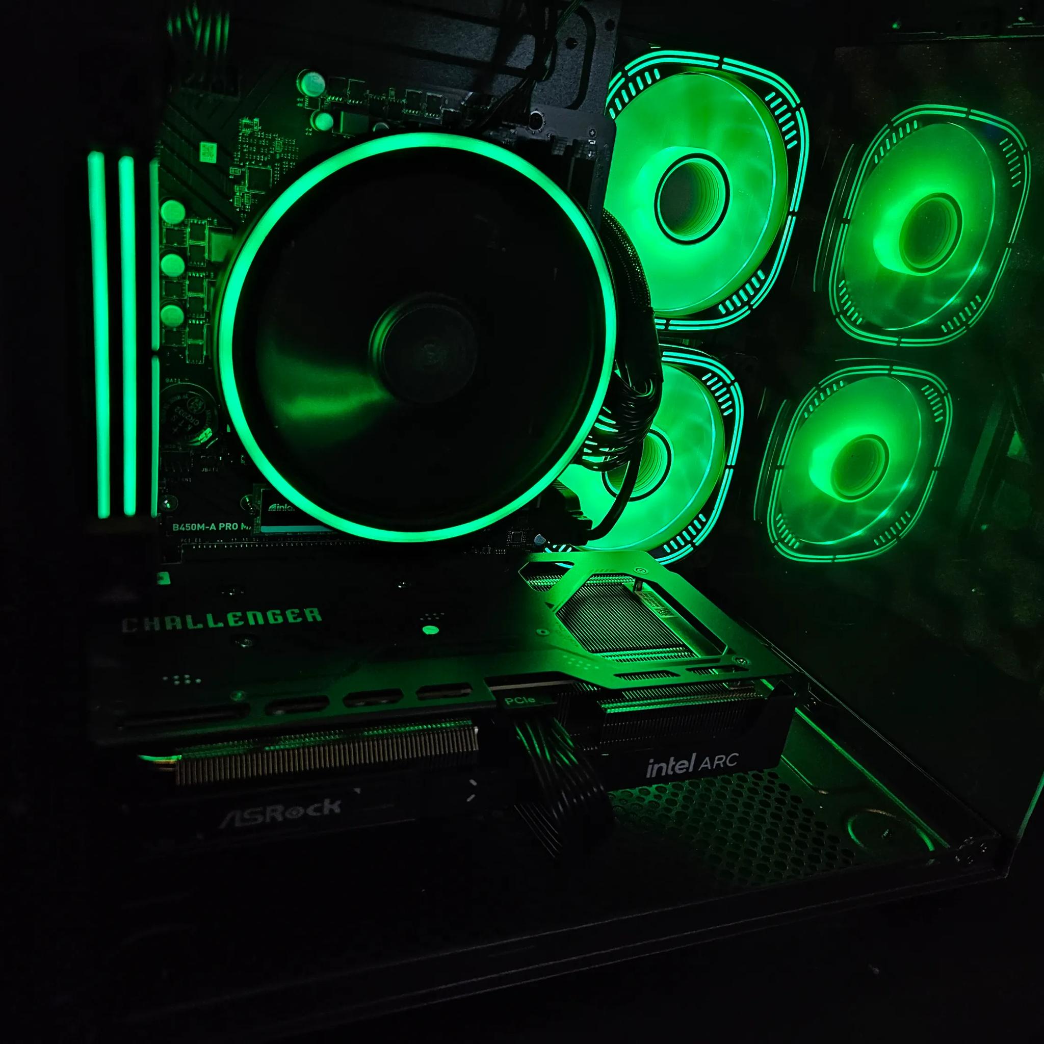 Dark side gaming rig Ryzen 5 / 32GB DDR4/ 1TB SSD / Intel Arc B570
