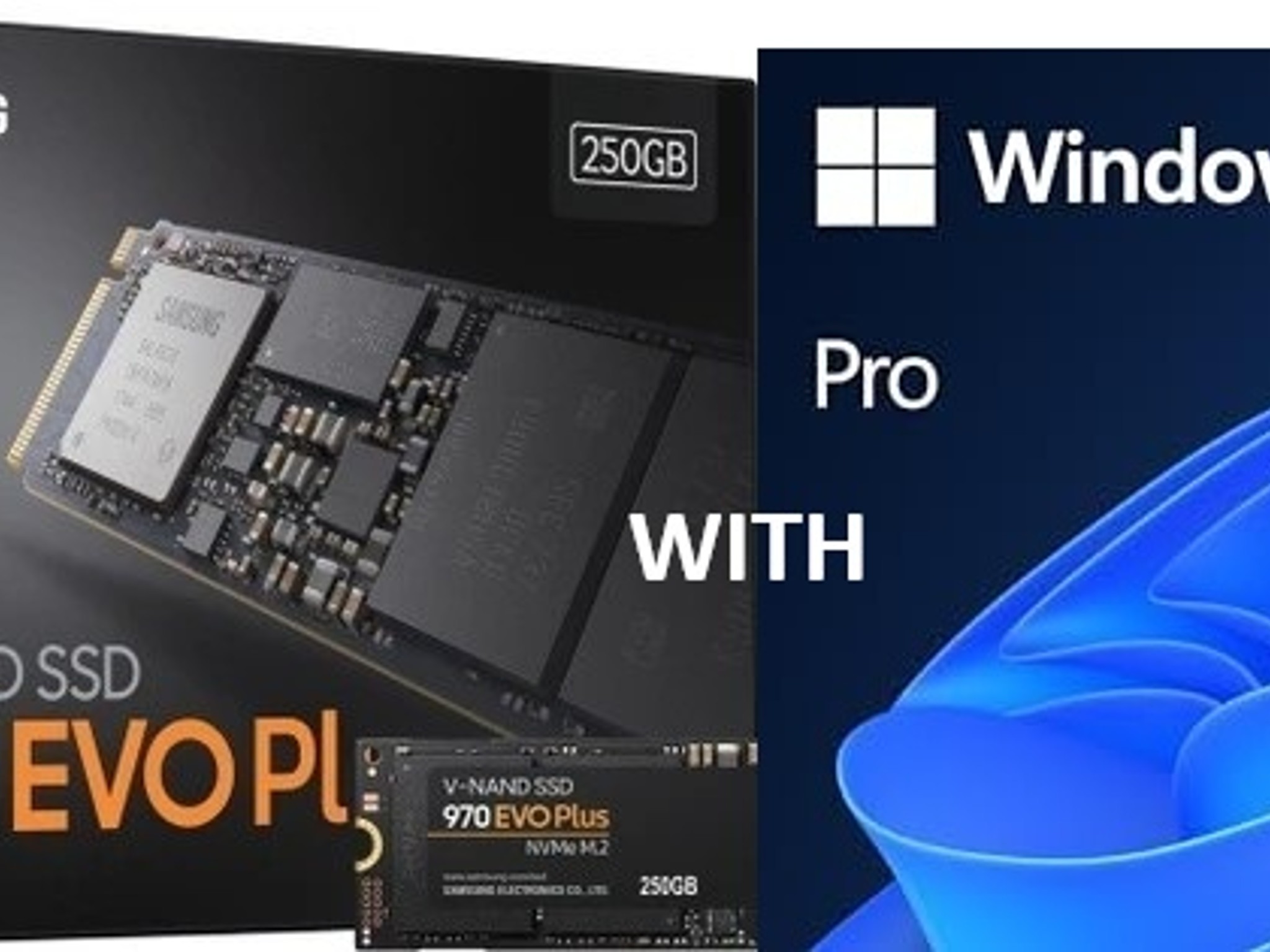 Samsung 970 EVO Plus 250GB NVMe M.2 with Windows 11 Pro - Boot Drive