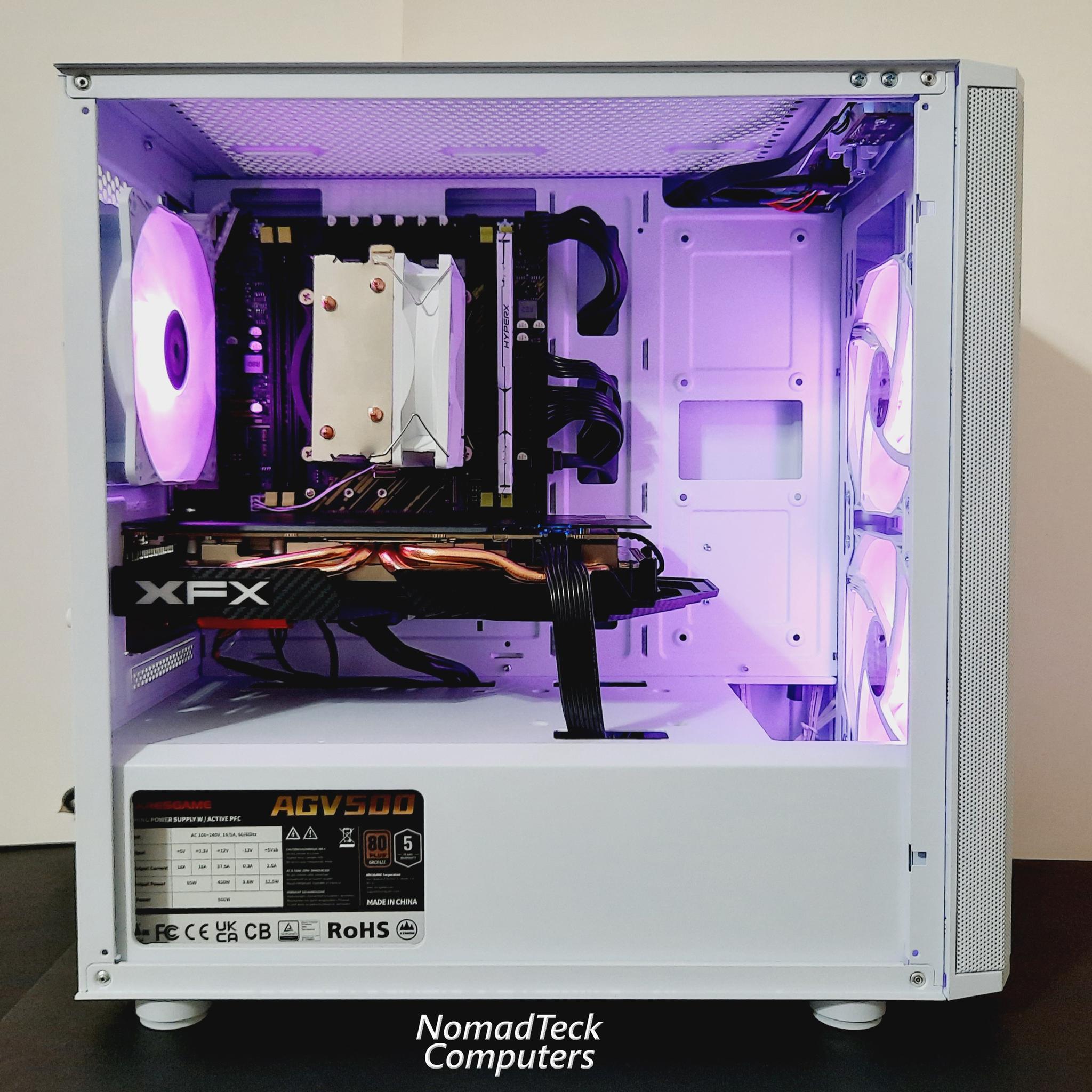 ⚡Budget White Gaming PC - Intel Xeon 8-cores ● 16GB RAM ● 512GB SSD ● AMD RX 580 8GB
