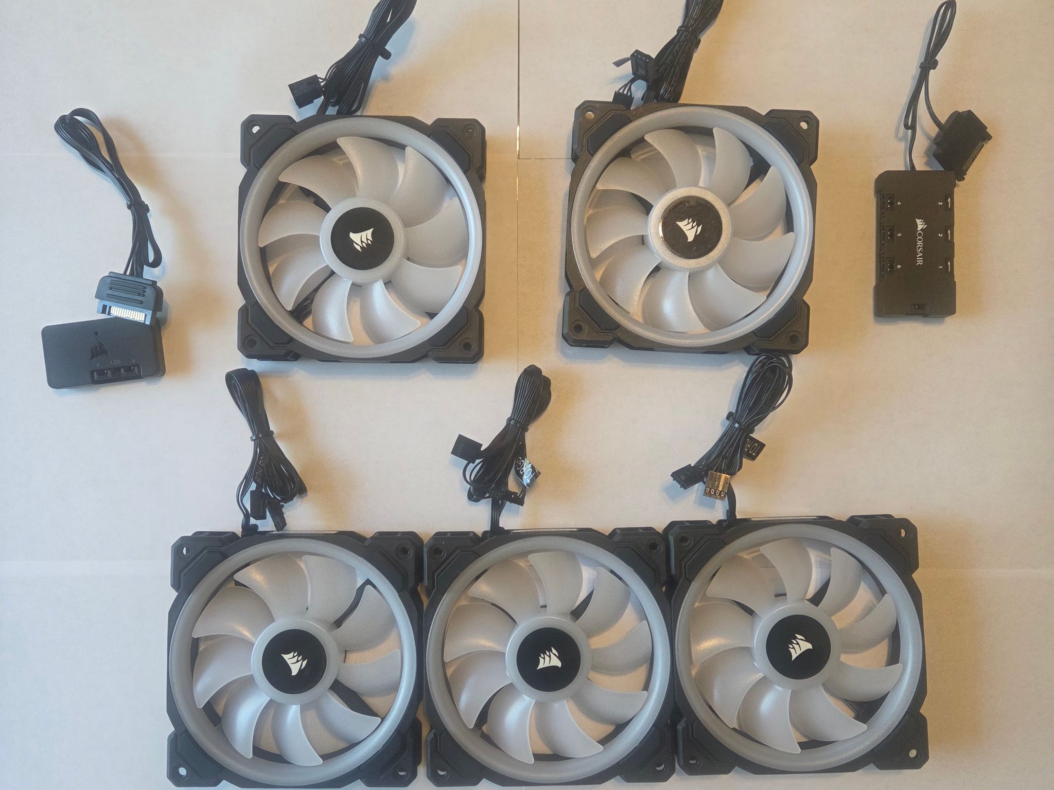 Corsair LL120 RGB Black 120mm Fan 5-Pack Bundle w/ Lighting Node PRO & Hub