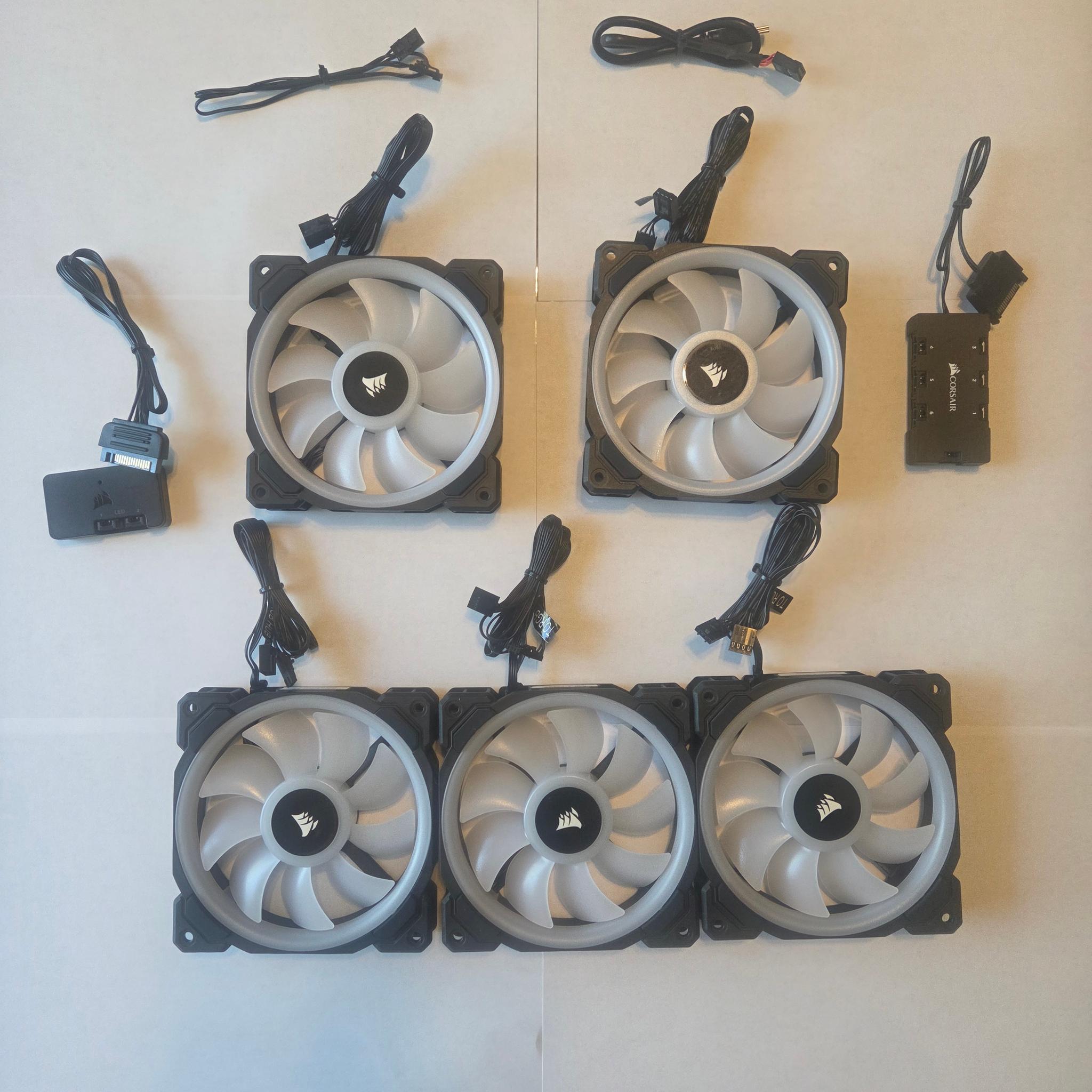 Corsair LL120 RGB Black 120mm Fan 5-Pack Bundle w/ Lighting Node PRO & Hub
