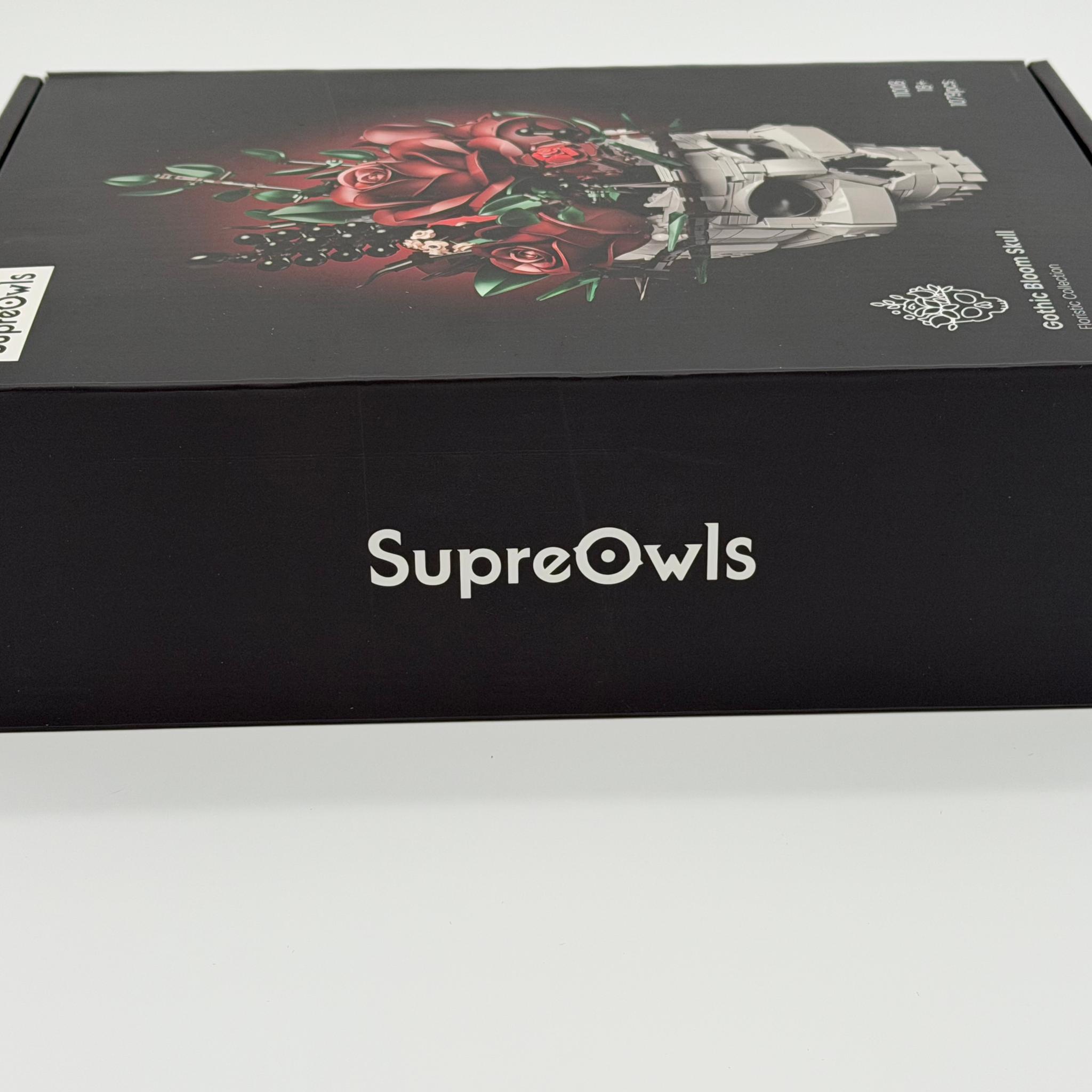 SupreOwls Gothic Skull Red Rose Bouquet Building Block Set – Sealed Retail Box