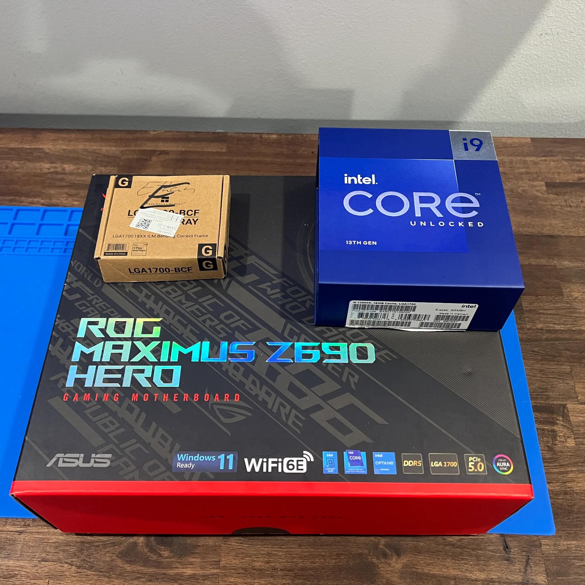 INTEL CORE i9 13900K With ASUS ROG MAXIMUS Z690 HERO and INTEL CONTACT FRAME