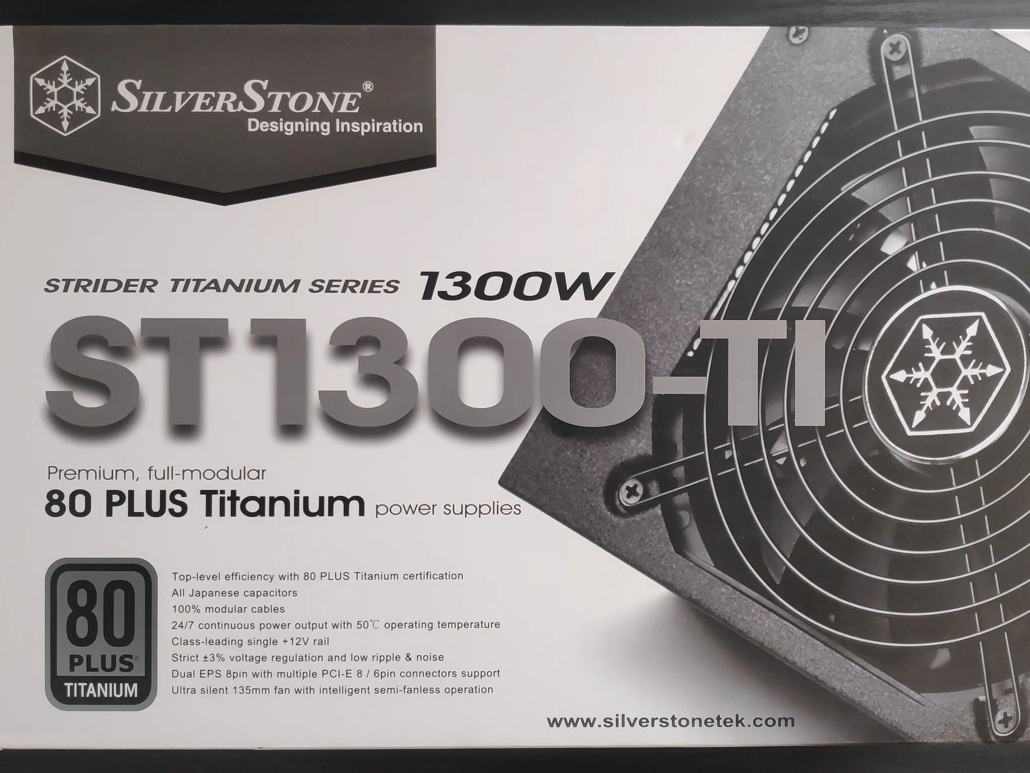 SilverStone ST1300-TI, 1300W, 80 Plus Titanium Certified Fully Modular Power Supply