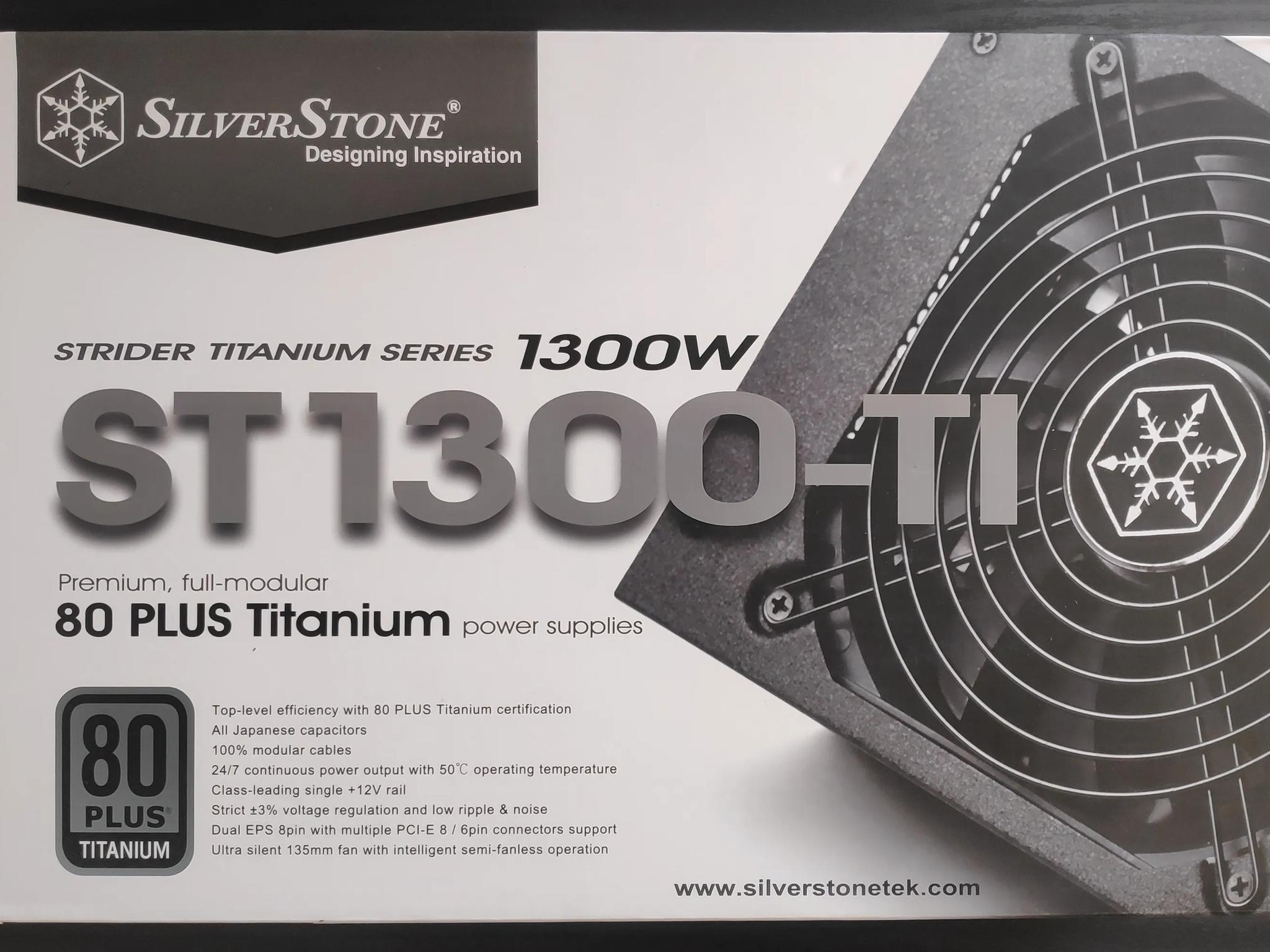 SilverStone ST1300-TI, 1300W, 80 Plus Titanium Certified Fully Modular Power Supply