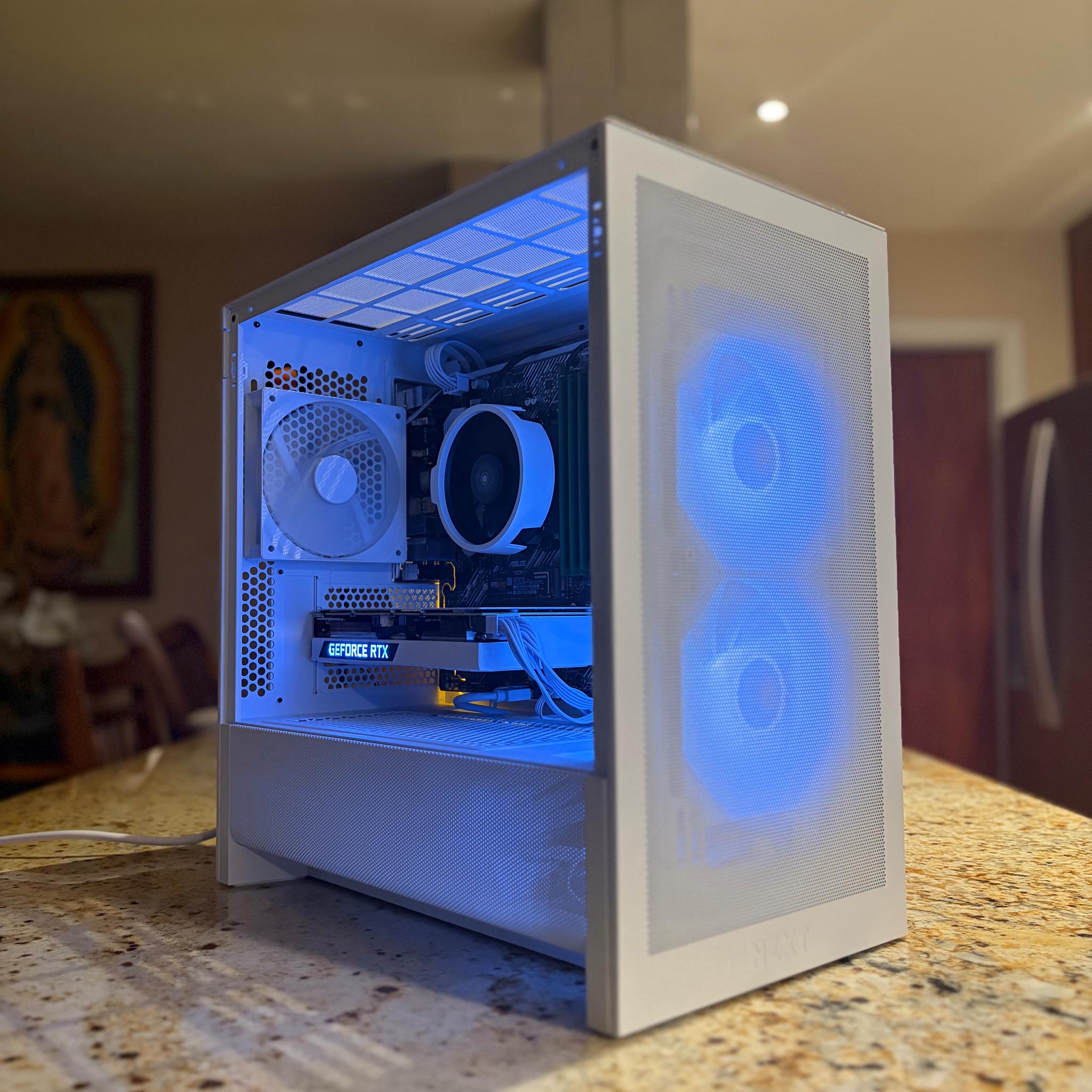 White Gaming PC | RTX 3060TI 8GB | RYZEN 5 5500 | 16GB RAM | 500GB NVME SSD | Wi-Fi + Bluetooth