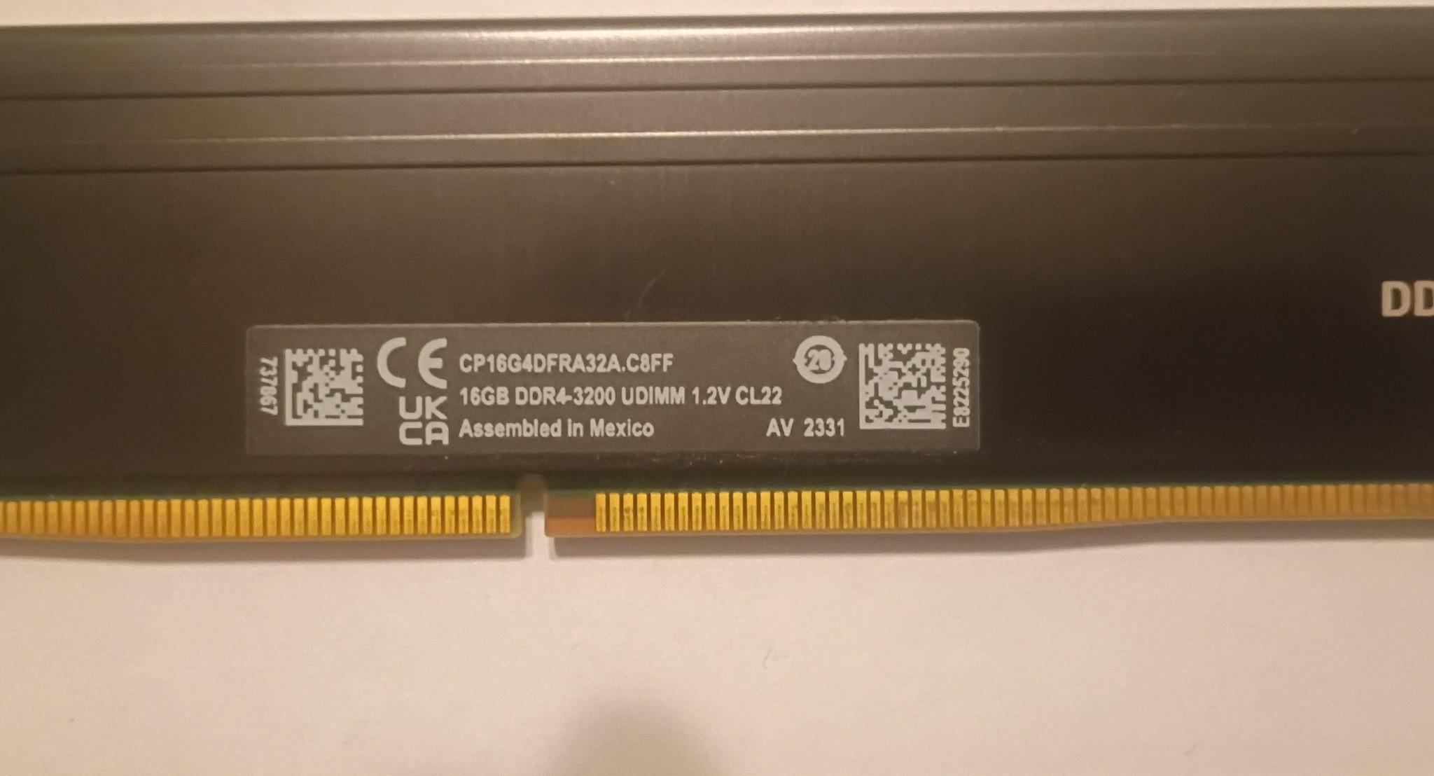 Crucial Pro 32GB (2x16GB) DDR4-3200 CL22 Desktop RAM Kit