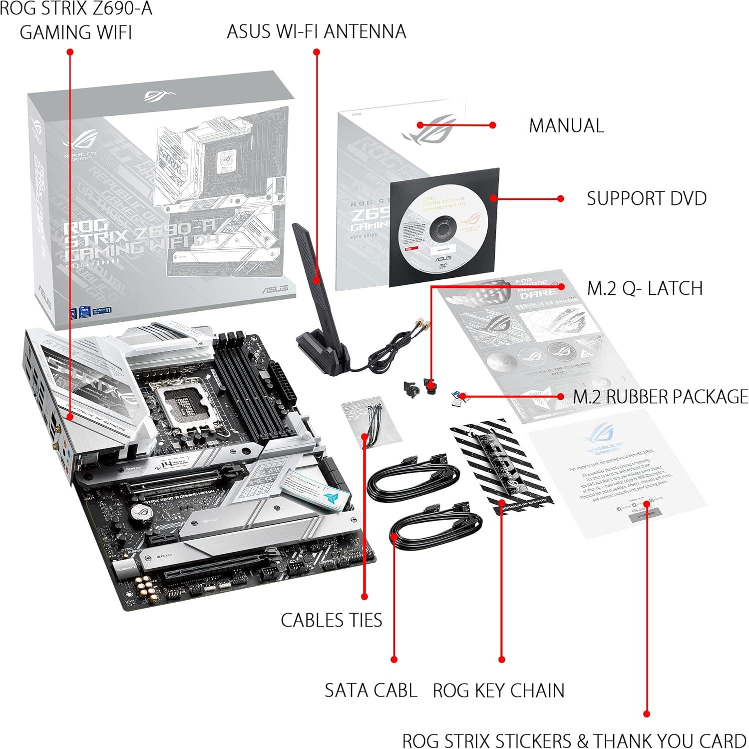 ASUS ROG STRIX Z690-A GAMING WIFI DDR4 LGA1700 Motherboard