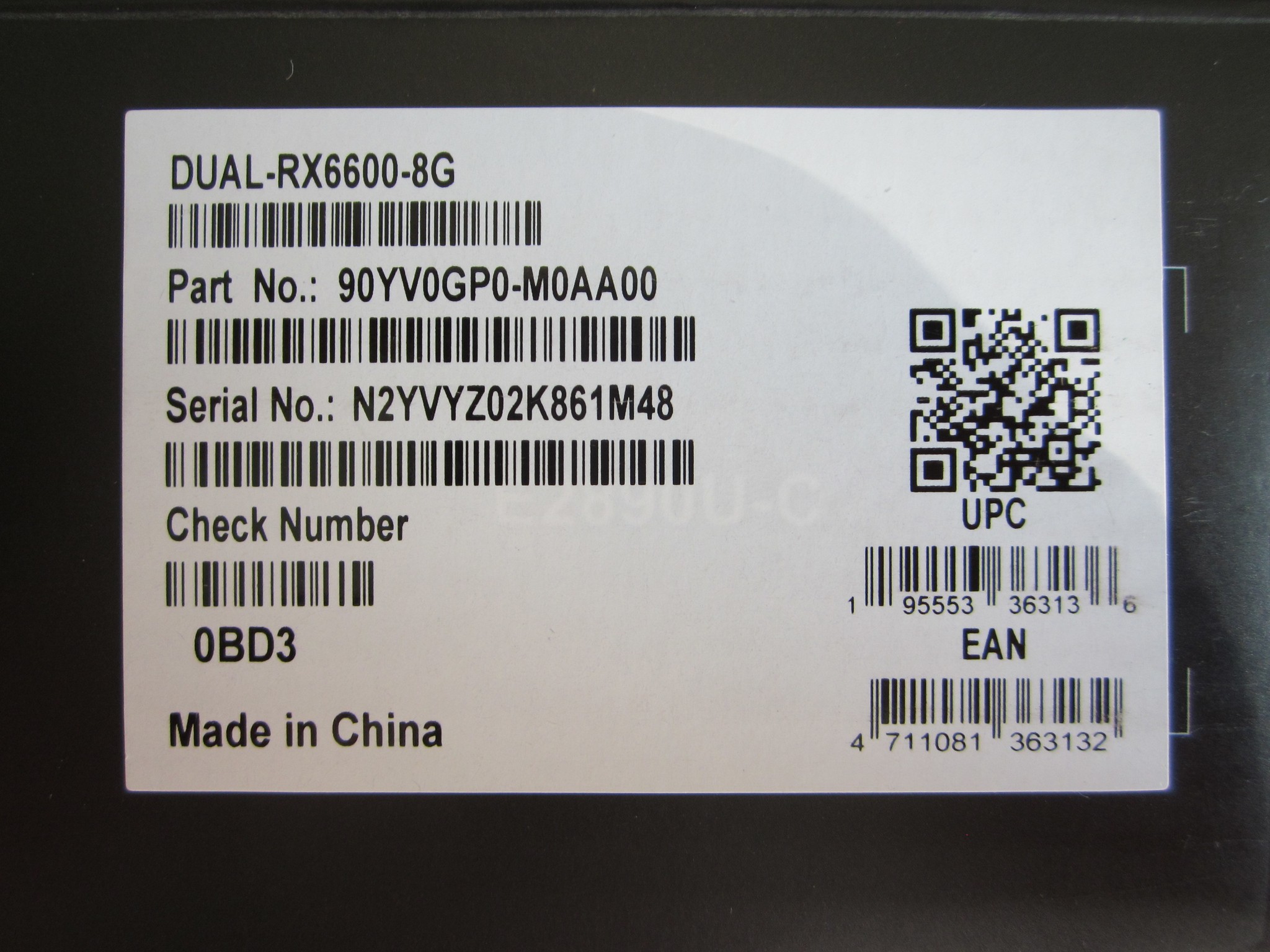 ASUS DUAL AMD Radeon RX 6600 8GB Video Card