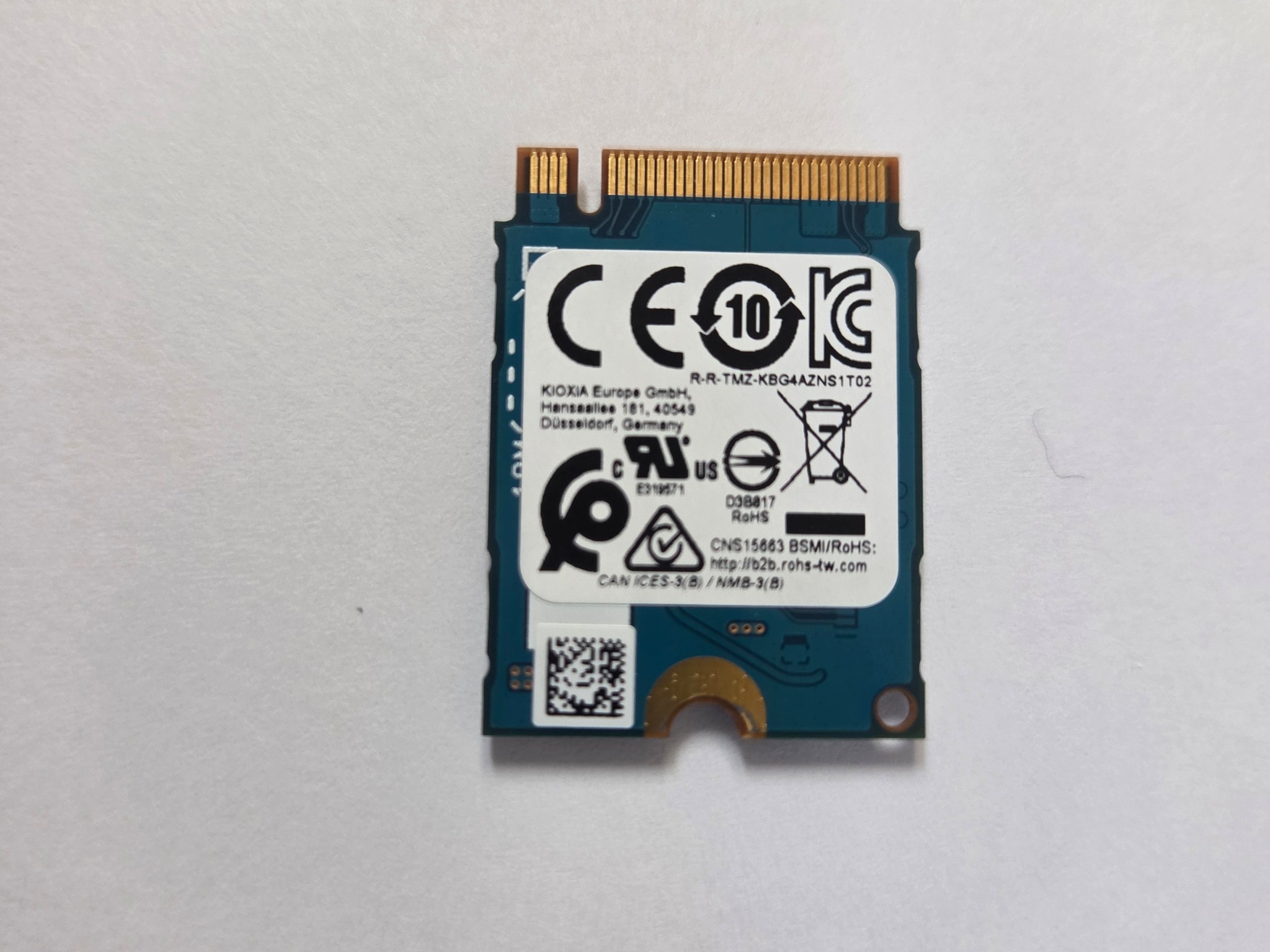 Kioxia 256GB M.2 2230 NVMe SSD