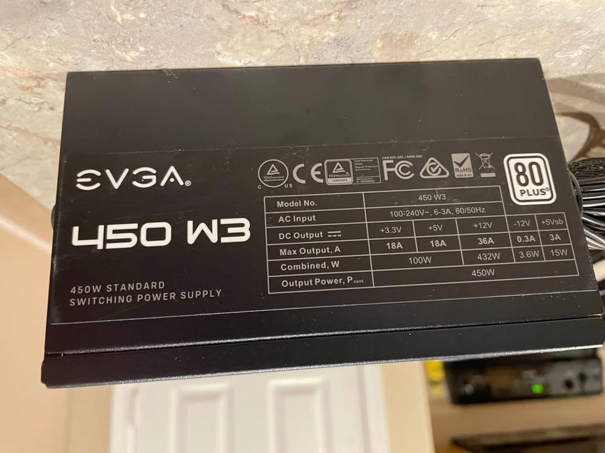 EVGA W3 450W PSU - For Parts - No Visible Damage