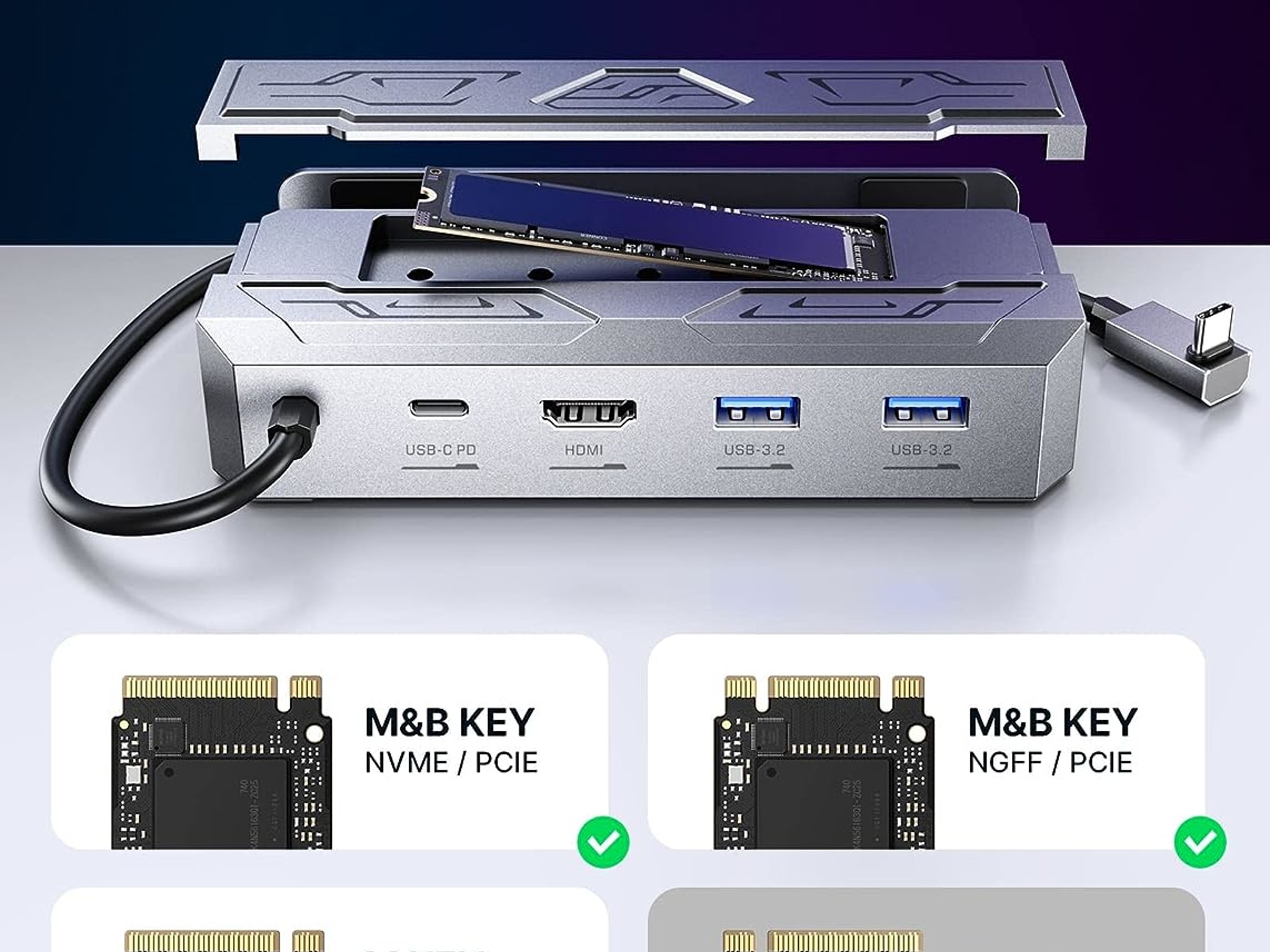 M.2 Docking Station JSAUX for Steam Deck / ROG Ally