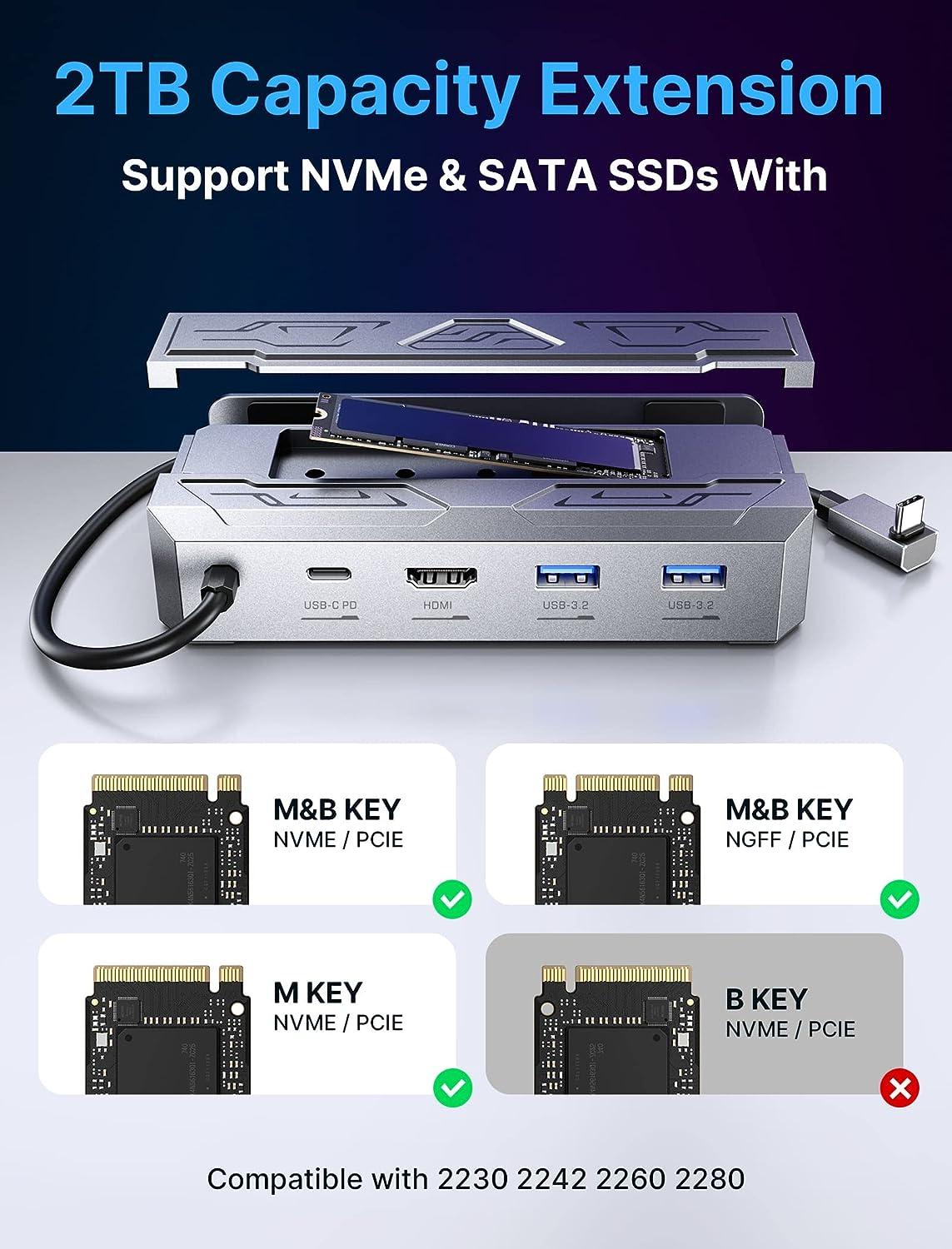 M.2 Docking Station JSAUX for Steam Deck / ROG Ally