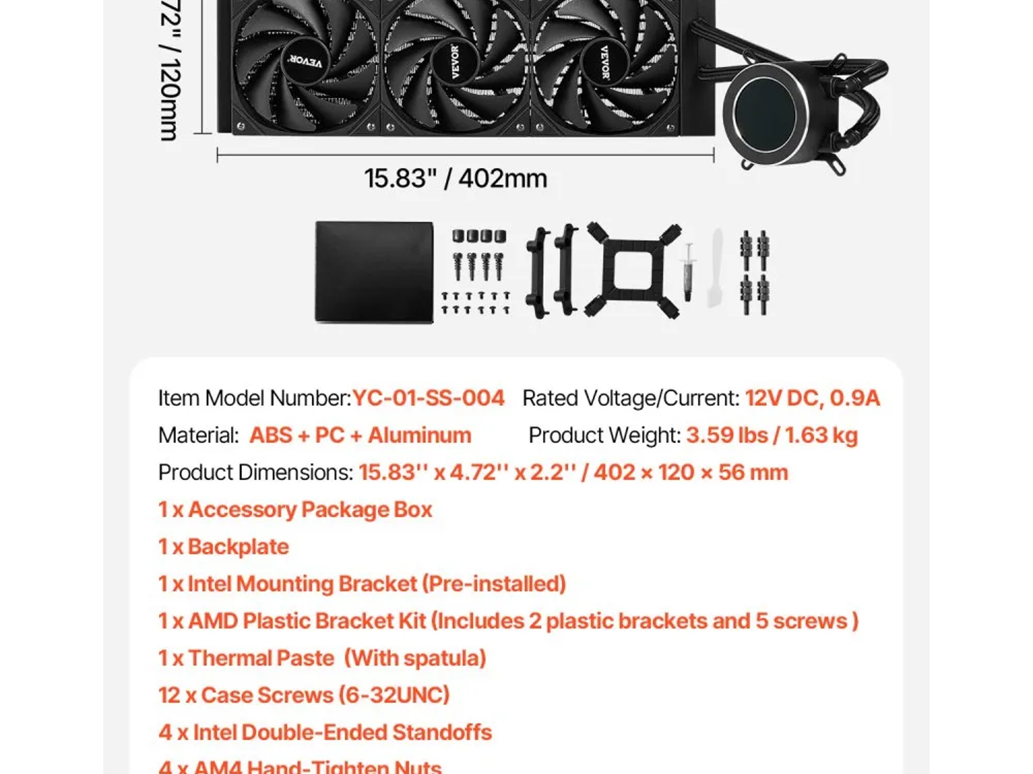 VEVOR 360mm AIO with 2.1" LCD Display!