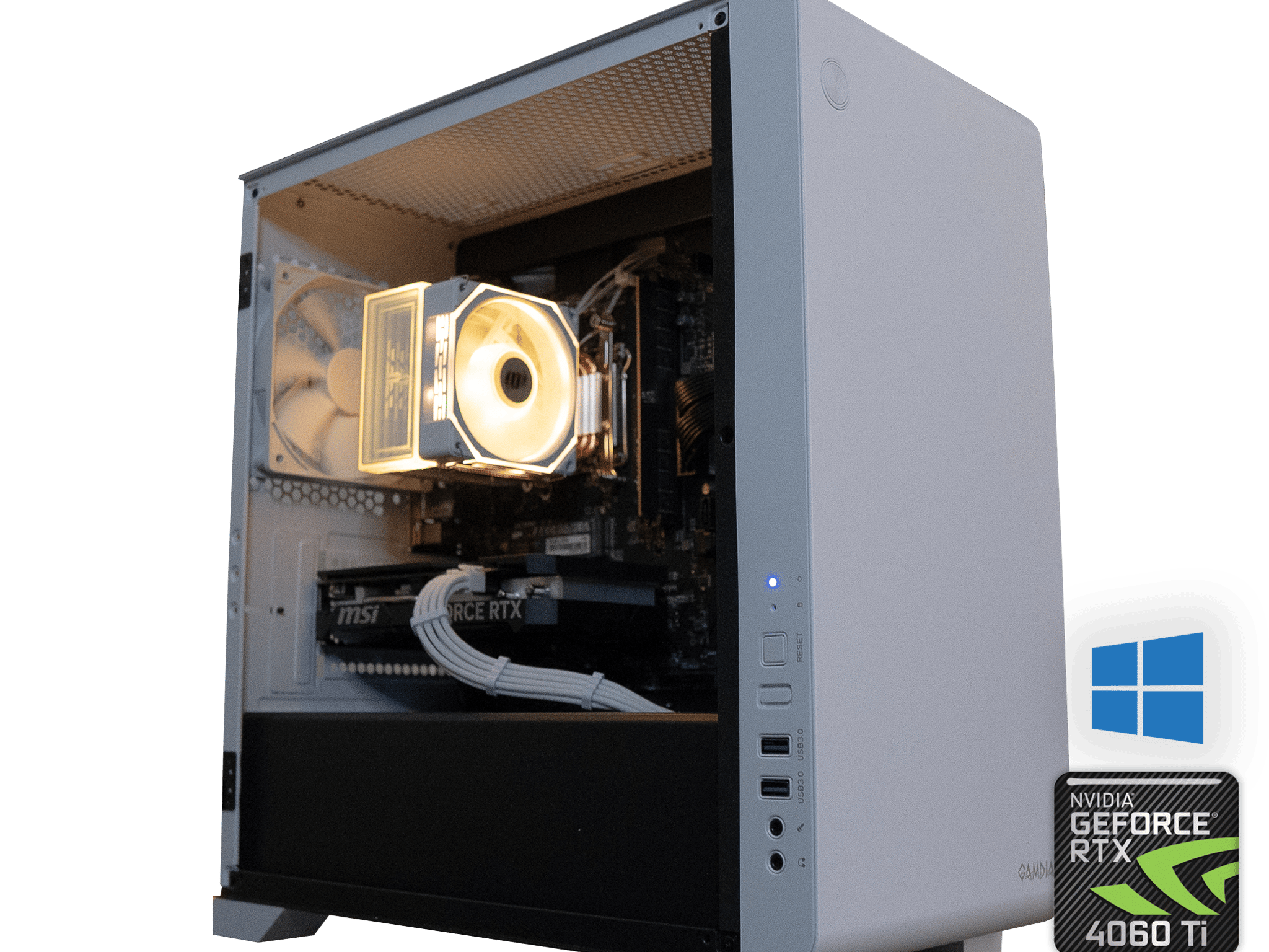 🧊🧊 | MSI RTX 4060Ti | RYZEN 5 7500F | 32GB DDR5 RAM | 1TB NVME SSD + 2TB HDD | Gold Guardian