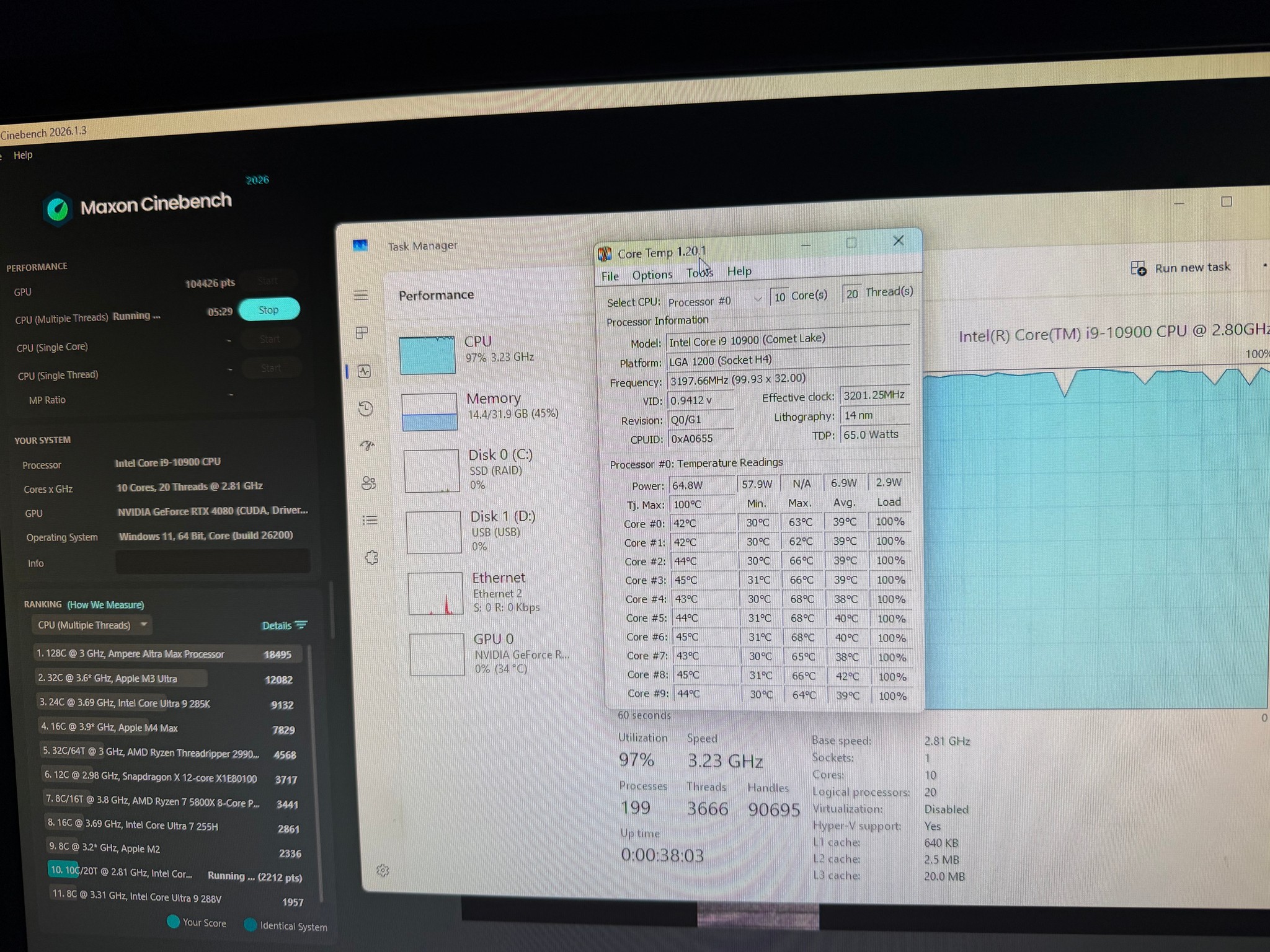 Gaming PC | RTX 4080 | i9-10900 | 32GB DDR4 | 4TB SSD | WIFI & BT | WINDOWS 11