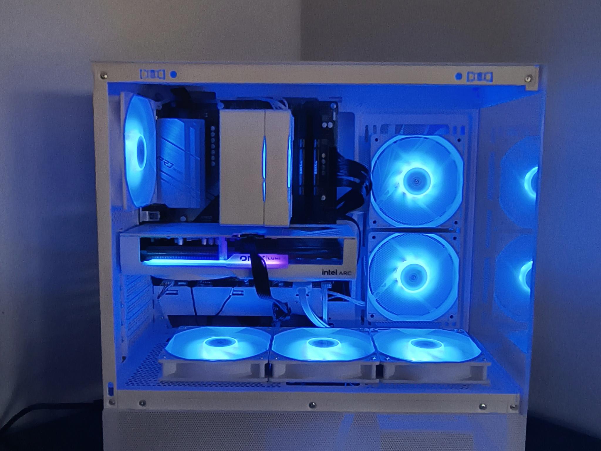 🎖️Honor🎖️ New White RGB Gaming PC, Intel B580+AMD Ryzen 5 5500=High Preformance and Value