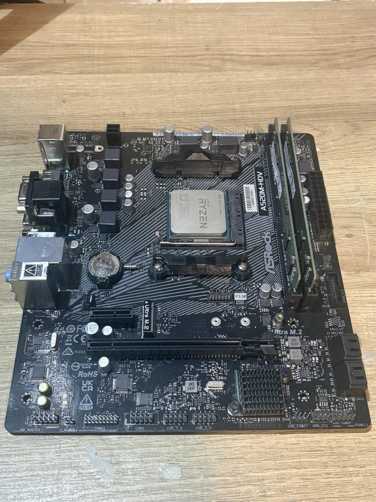 Ryzen 5 1600, AsRock A-520M, 2x8GB