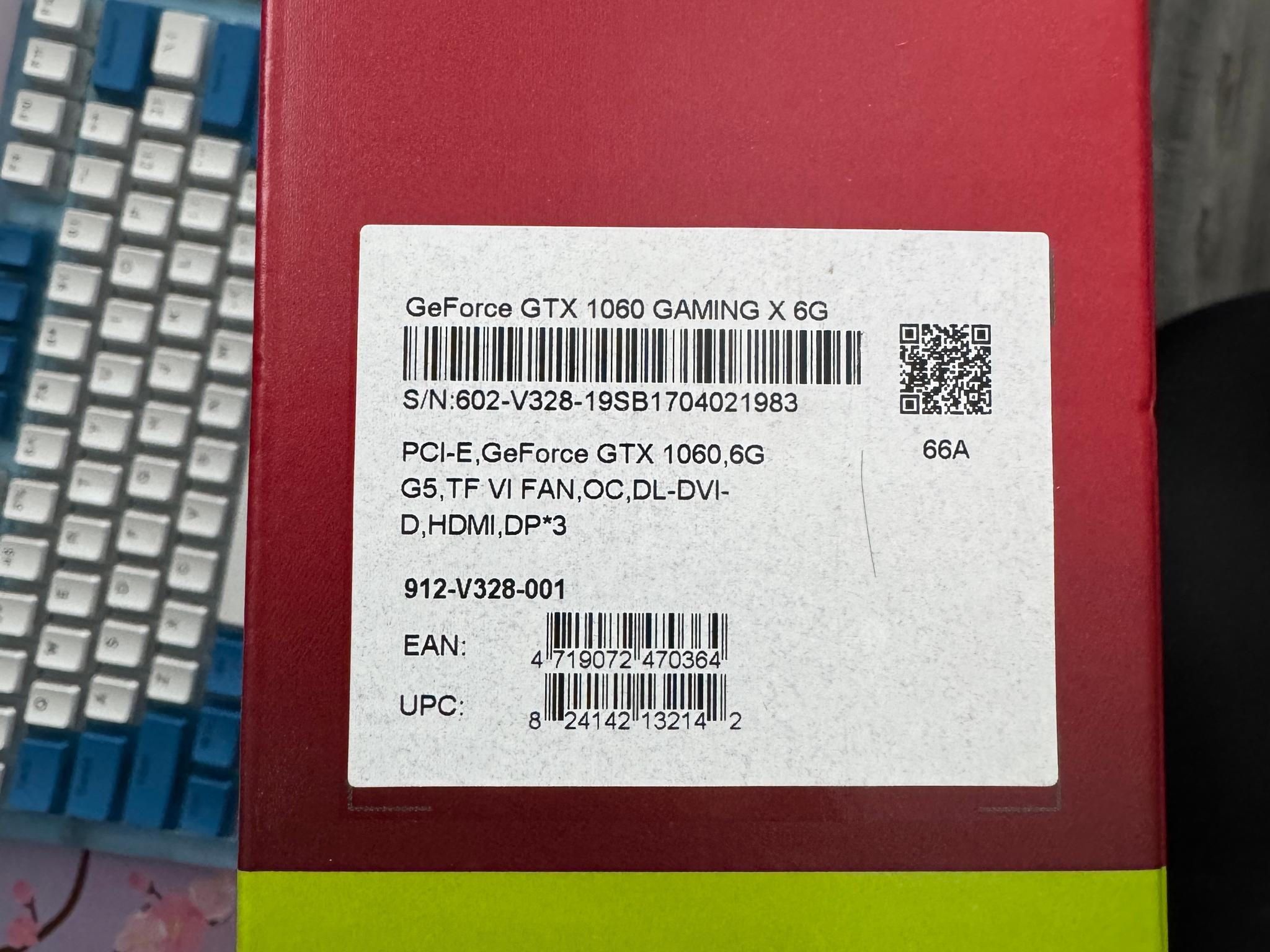 MSI NVIDIA GeForce GTX 1060 GAMING X 6G