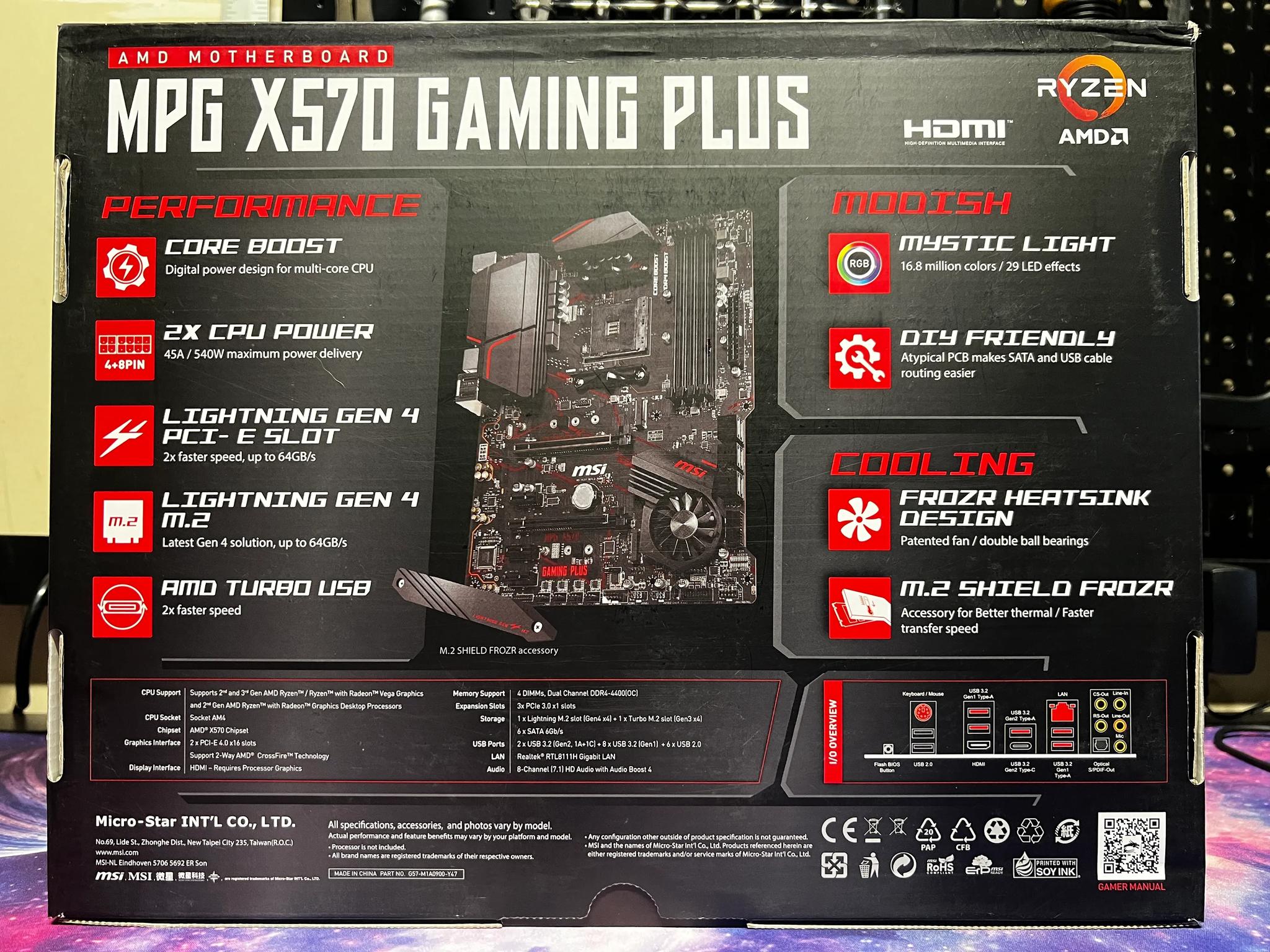 MSI MPG X570 GAMING PLUS ATX AM4 Motherboard