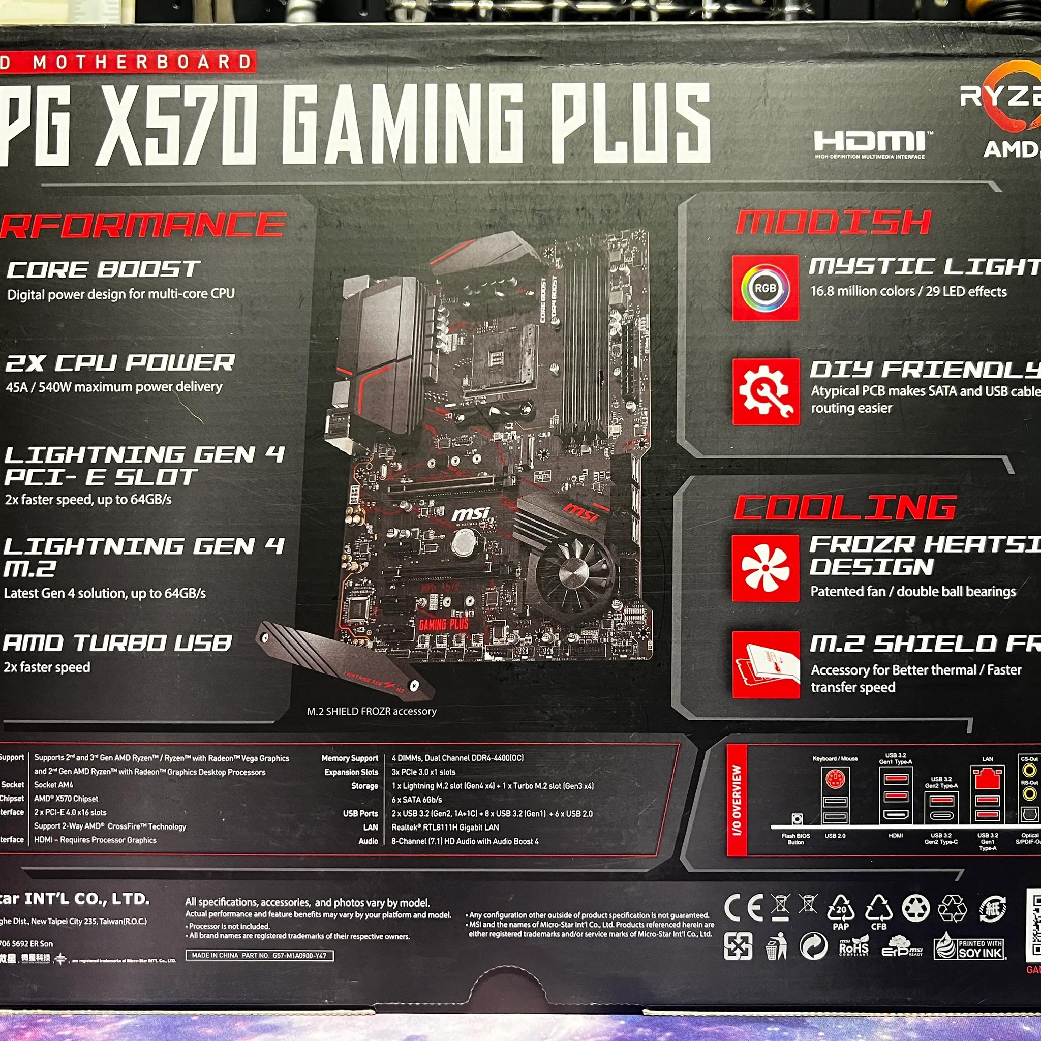 MSI MPG X570 GAMING PLUS ATX AM4 Motherboard
