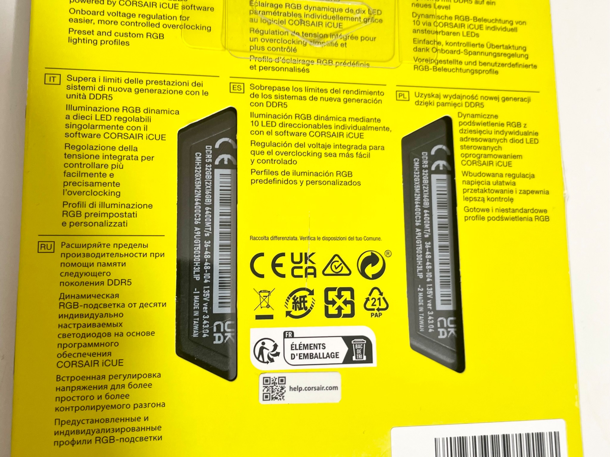 BRAND NEW SEALED IN BOX Corsair Vengeance RGB DDR5 32GB (2x16GB) 6400Mhz CL36
