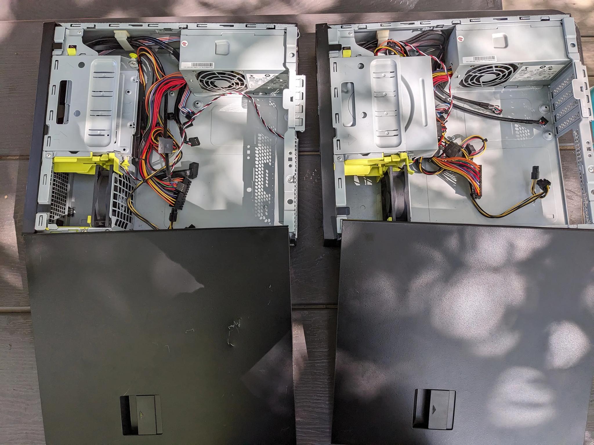 Two Slim PC cases! Both w/ 300W PSU and case fan! And, there is more: One optical drive!