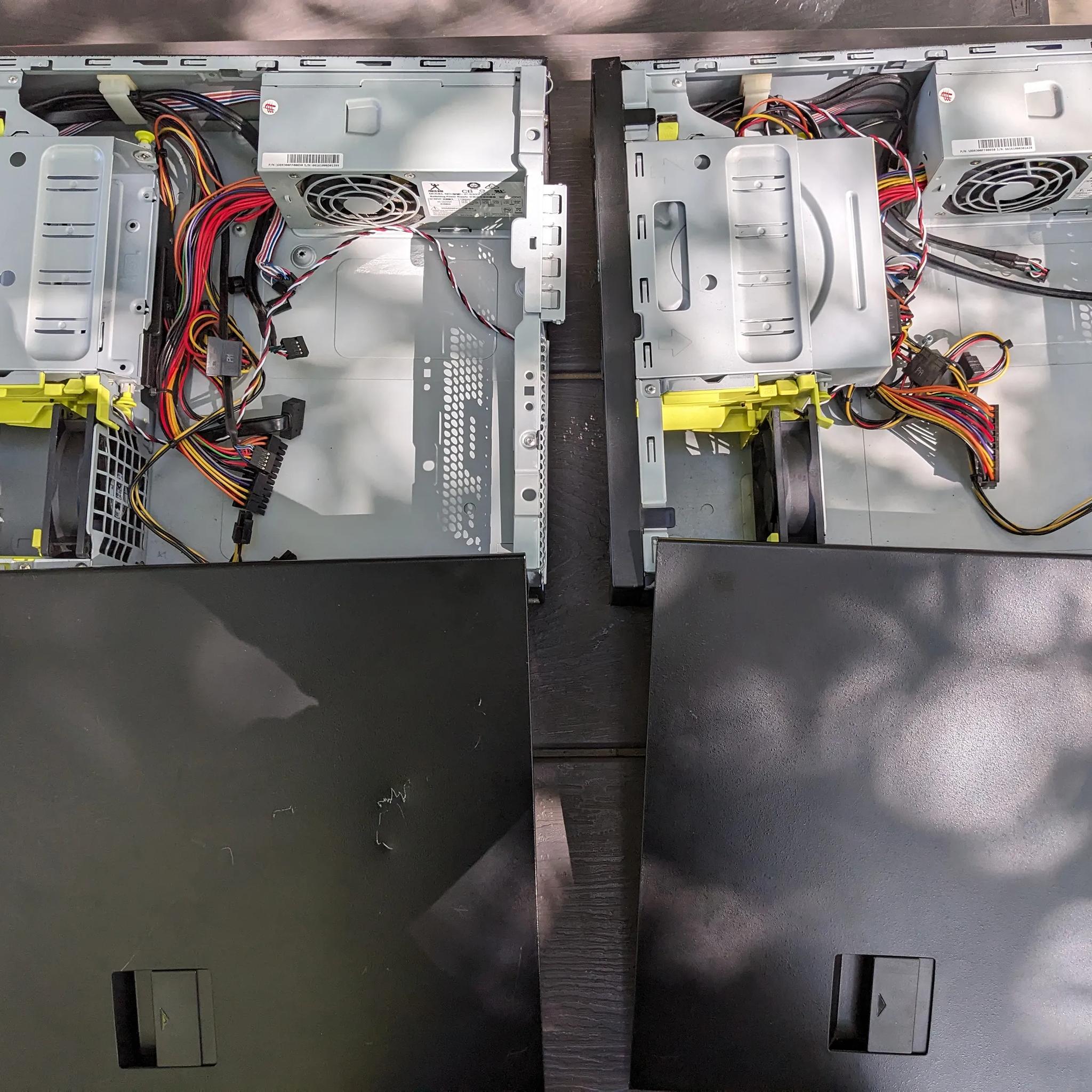 Two Slim PC cases! Both w/ 300W PSU and case fan! And, there is more: One optical drive!