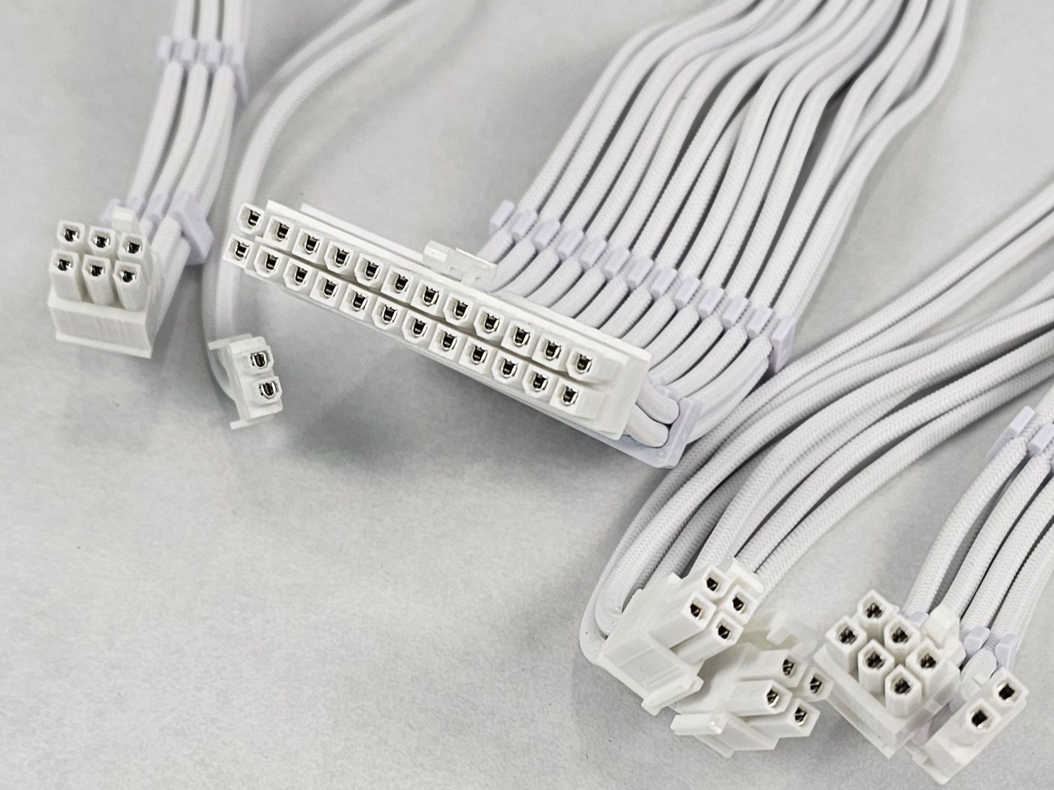 White CPU and Motherboard PC Extension Cables