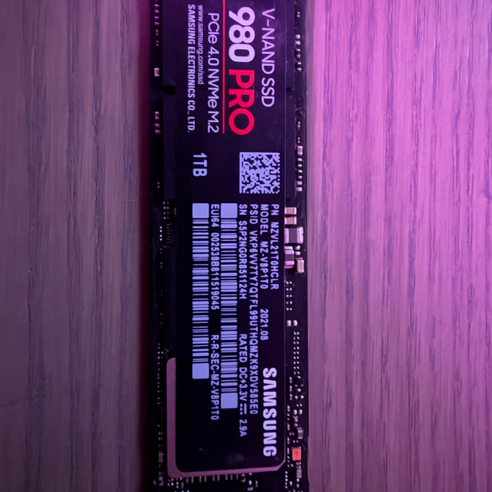 Samsung 980 Pro 1 TB NVME SSD