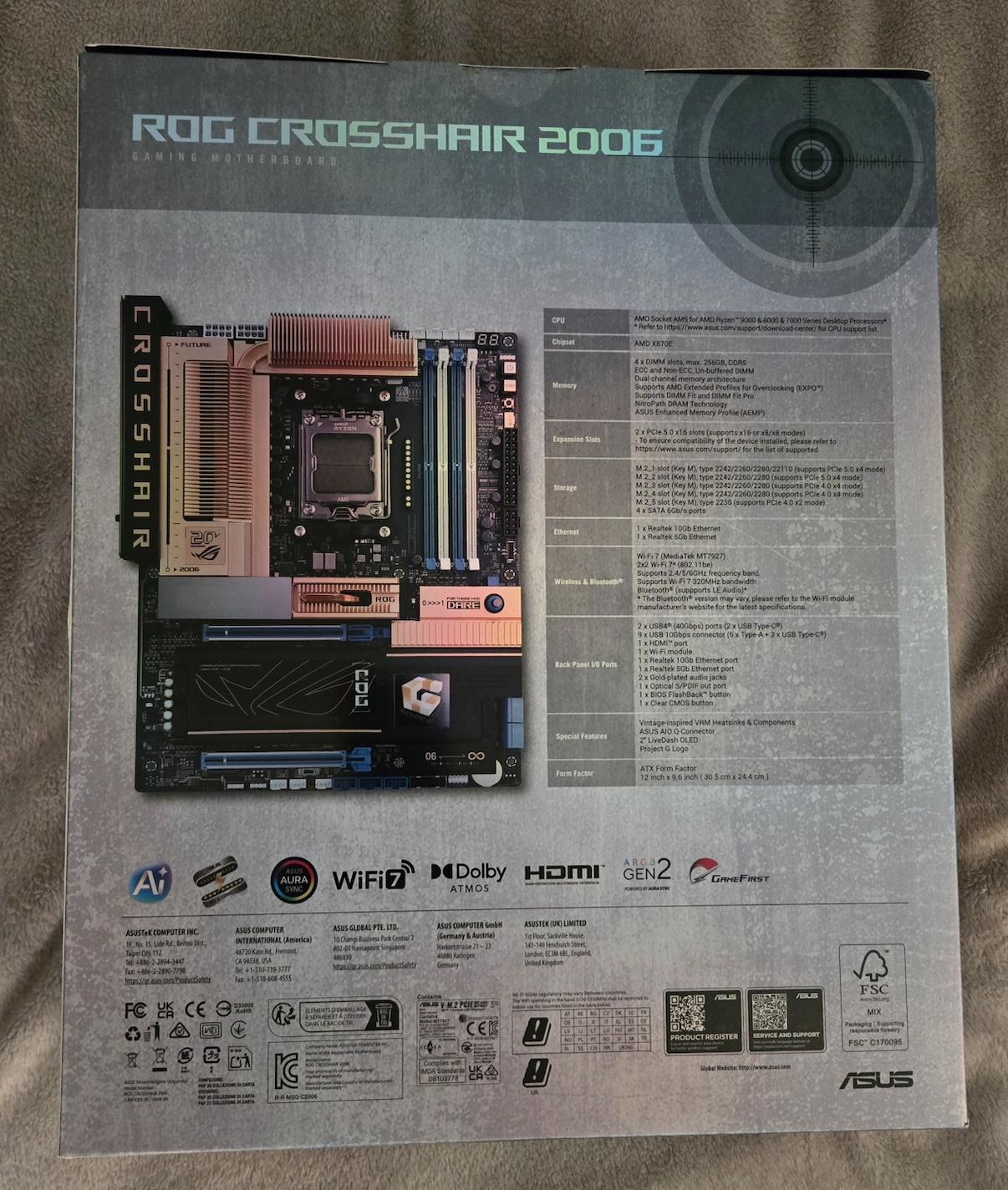 ASUS X870E ROG CROSSHAIR 2006 AM5 ATX Motherboard Limited Edition