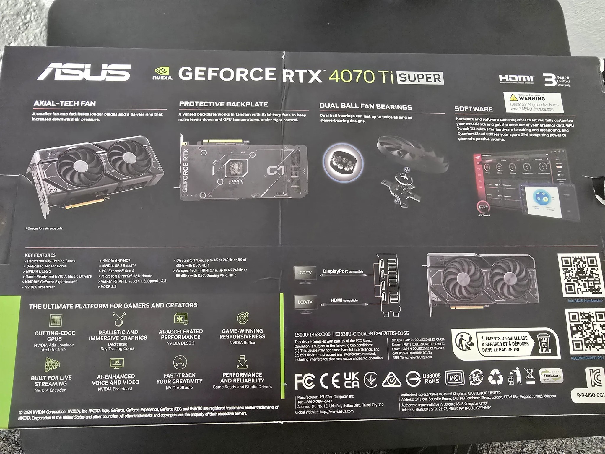 Asus 4070 Ti Super 16gb VRAM Dual Fan