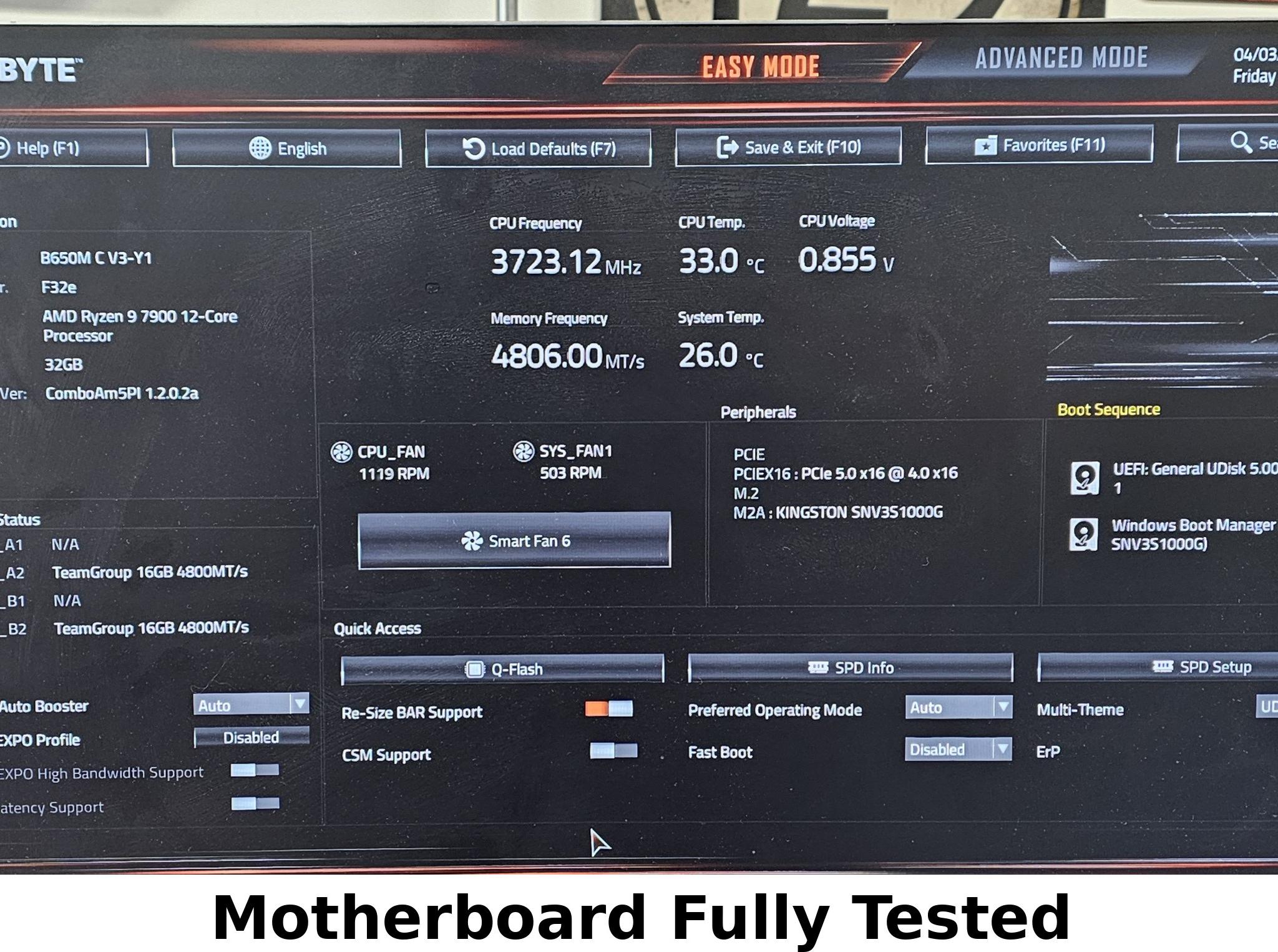 Gigabyte B650M C V3 AM5 DDR5 mATX Motherboard
