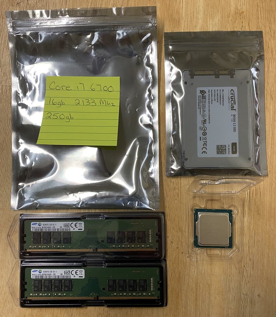 Combo Bag - Core i7 (6th gen), 16gb DDR4 2133MHz (8x2), 250gb SSD