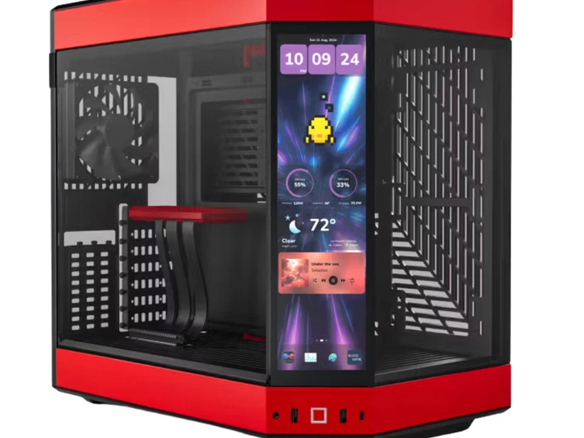 HYTE Y60 w/ 12.6″ LCD ATX Mid-Tower Case Dual-Chamber Panoramic Glass Y70 Touch