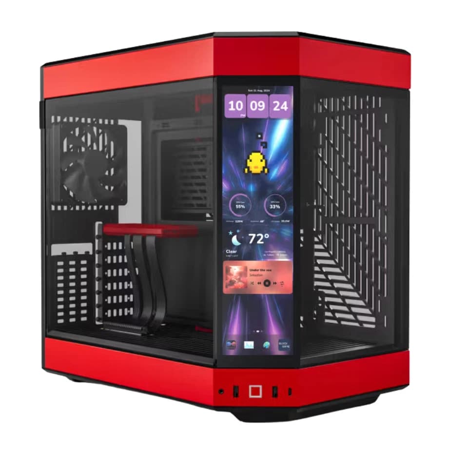 HYTE Y60 w/ 12.6″ LCD ATX Mid-Tower Case Dual-Chamber Panoramic Glass Y70 Touch